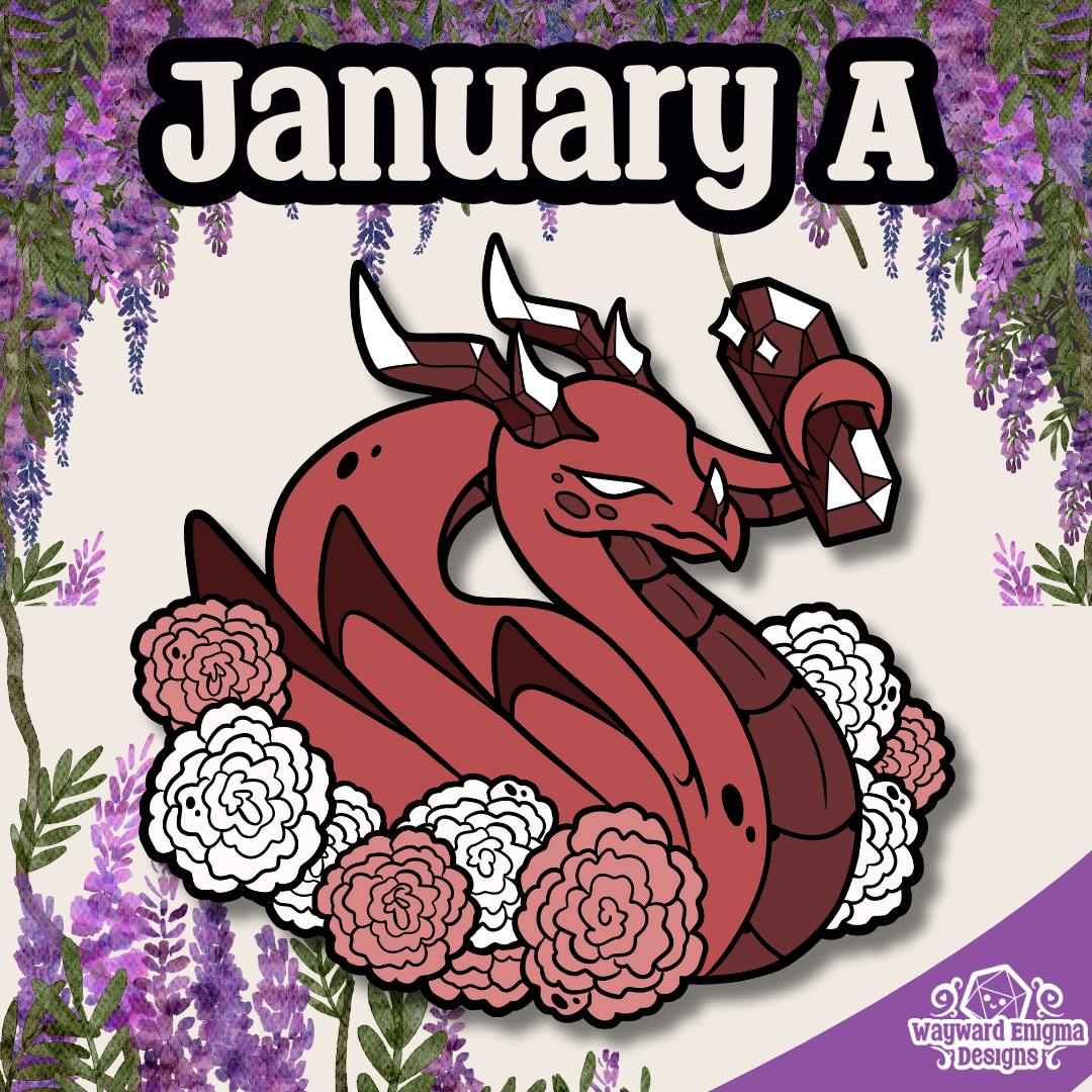 January A - Birthstone Beast Enamel Pin