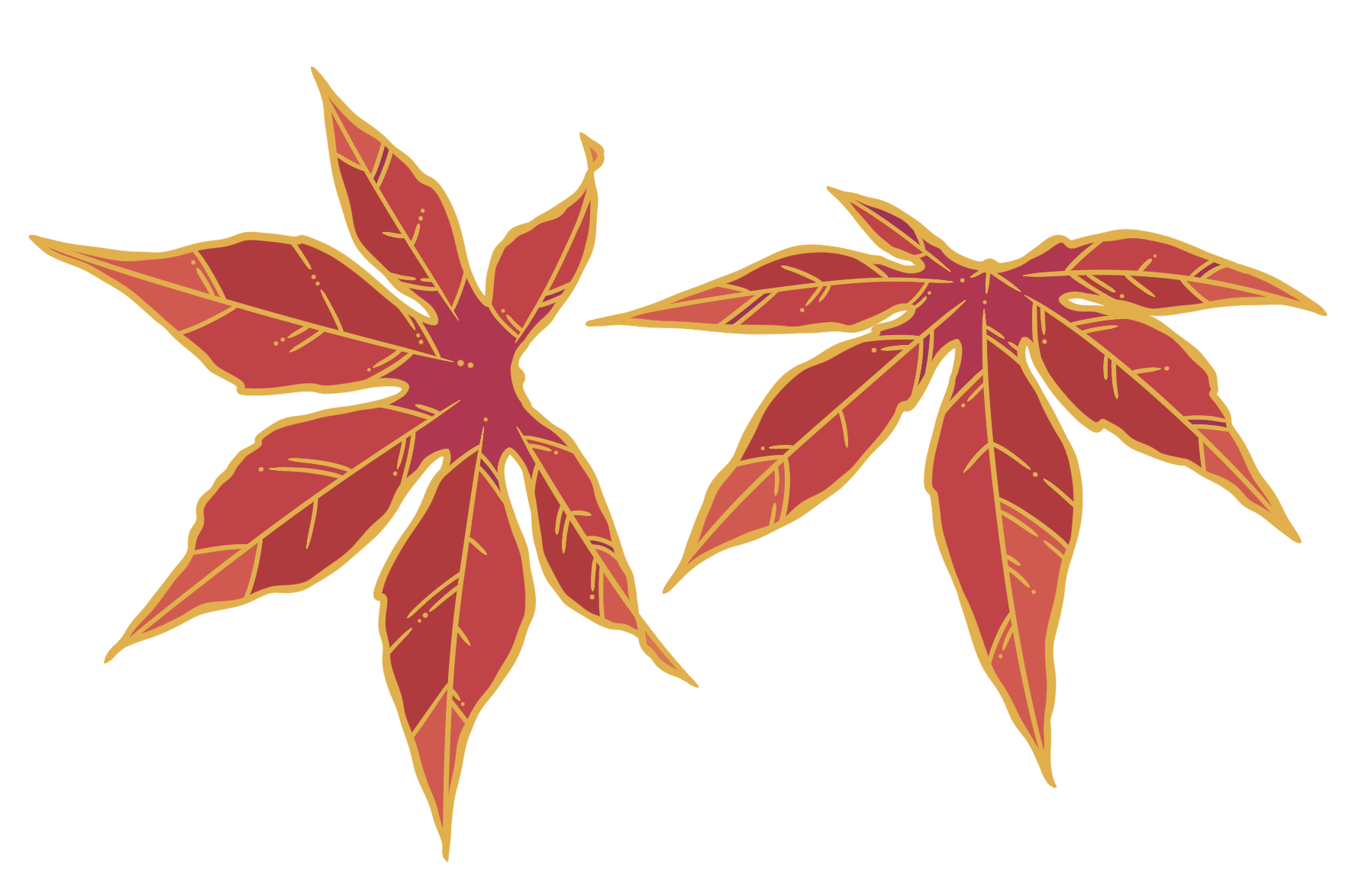 Red Acer Leaf Mini Pin Duo	