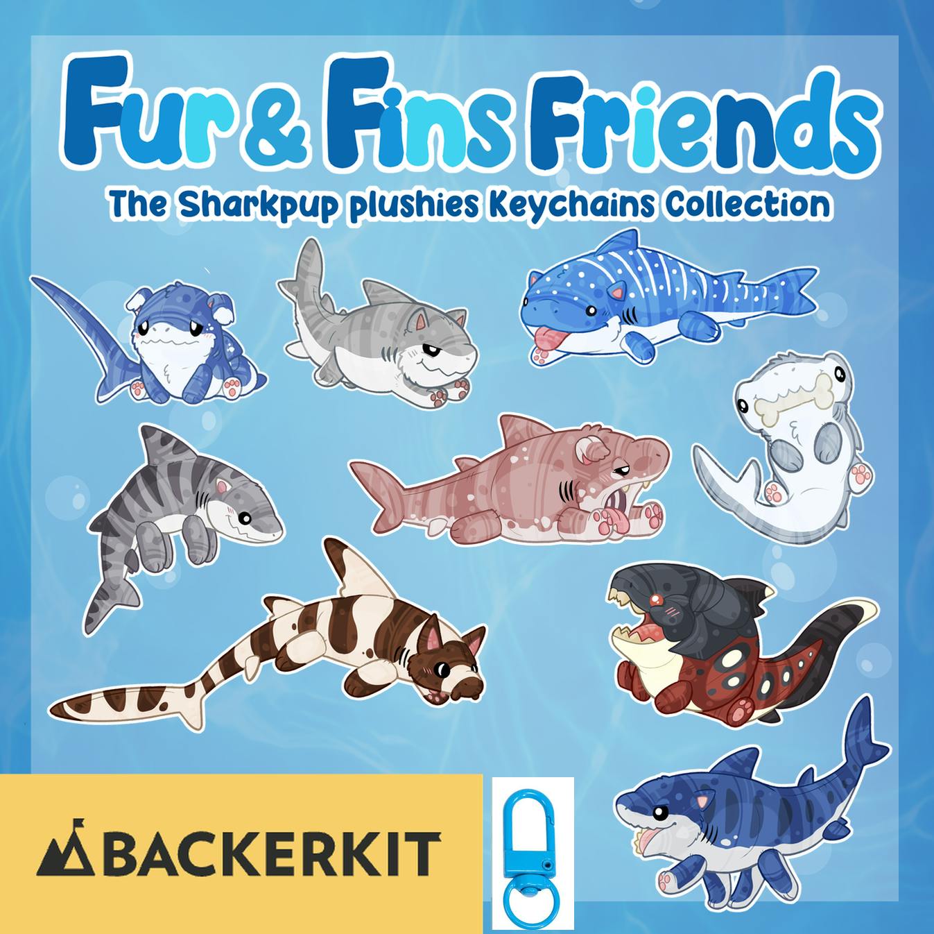 sharkpup acrylic keychain 