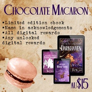 Chocolate Macaron level graphic depicting items as described below for AU$15