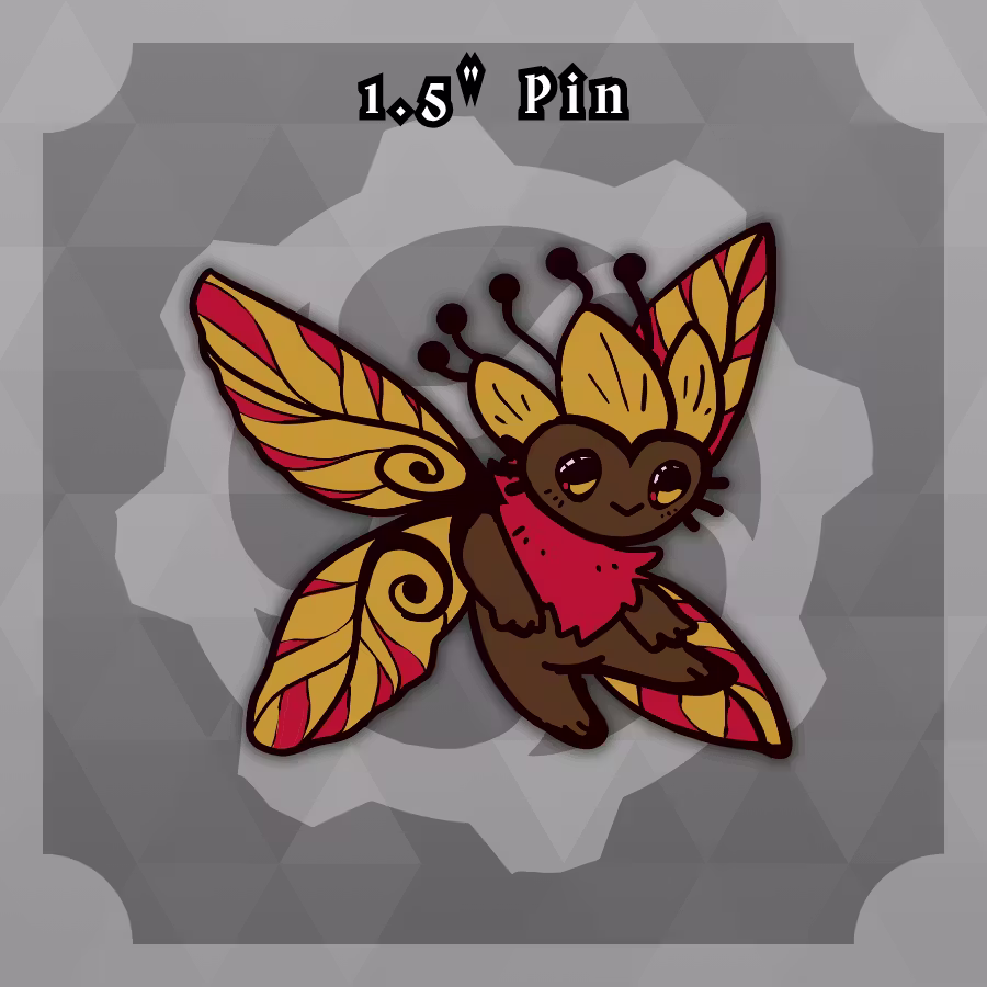 Dungeon Familiars: 1.5in Sprite Larvae Fall Pin