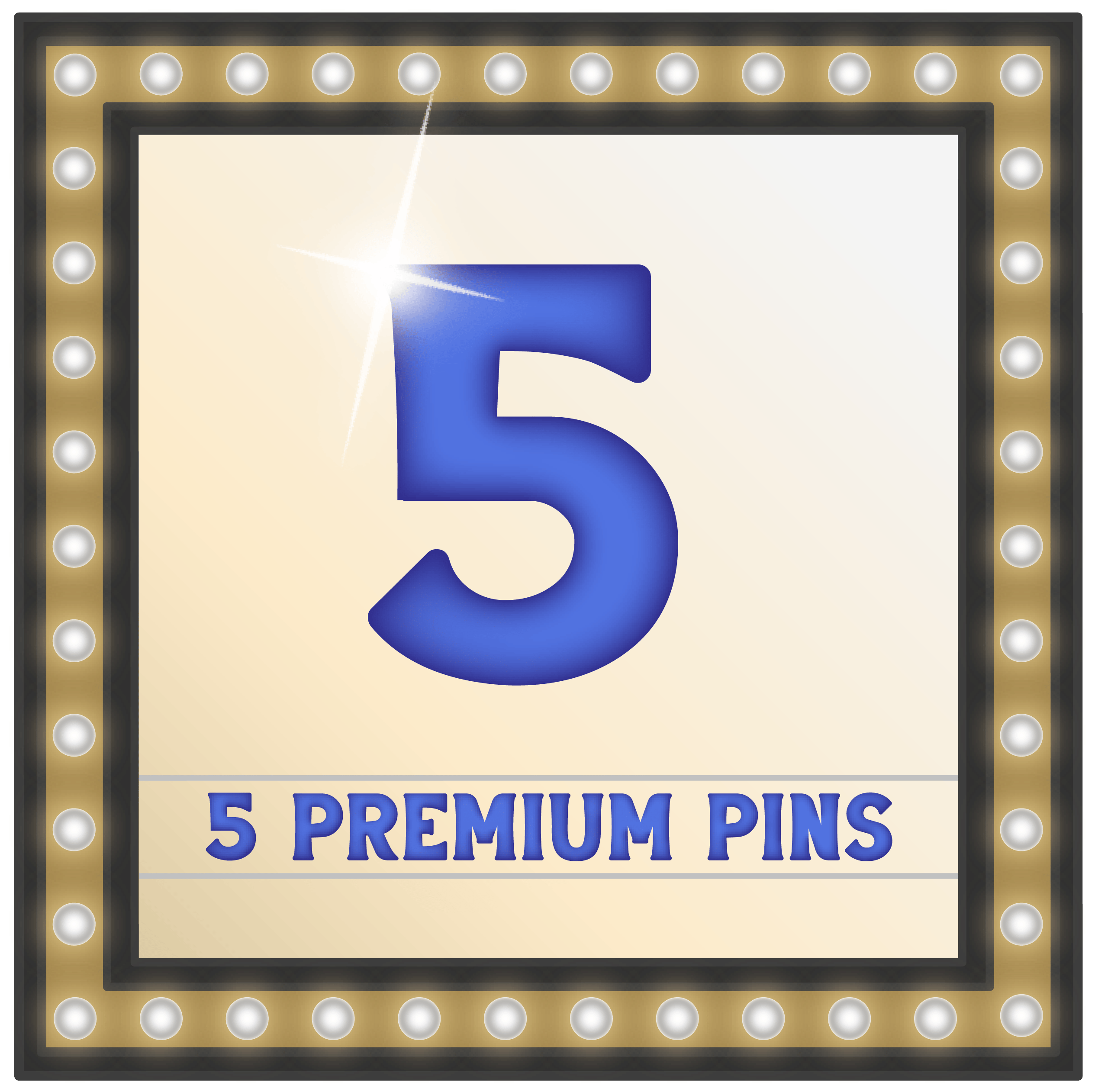 Five Premium Pins