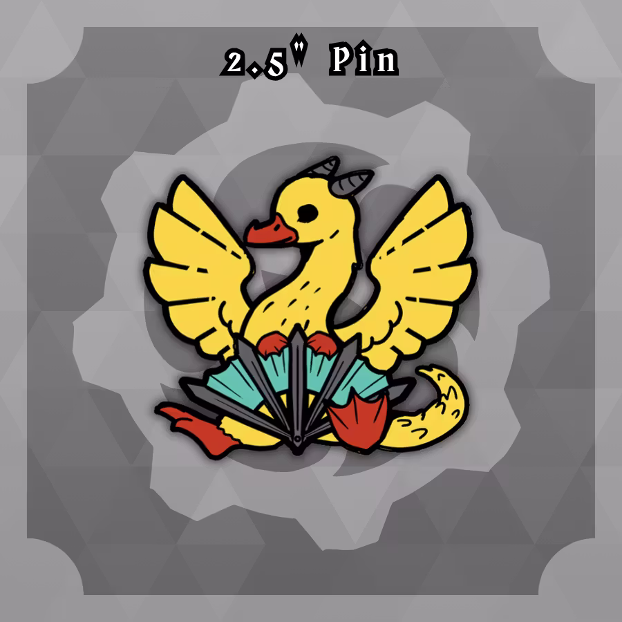 Blades Beasts and Blooms: 2.5in Dragoduck Pin