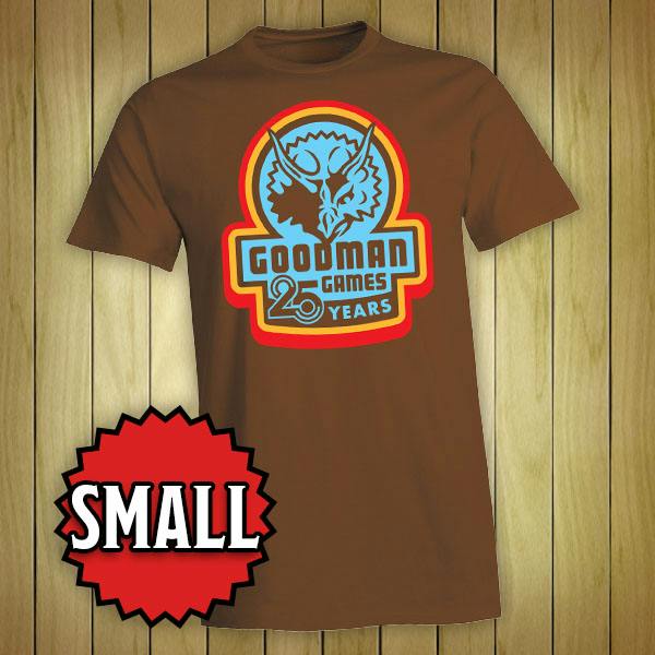 T-Shirt: 25th Anniversary Retro Design on brown (Small)