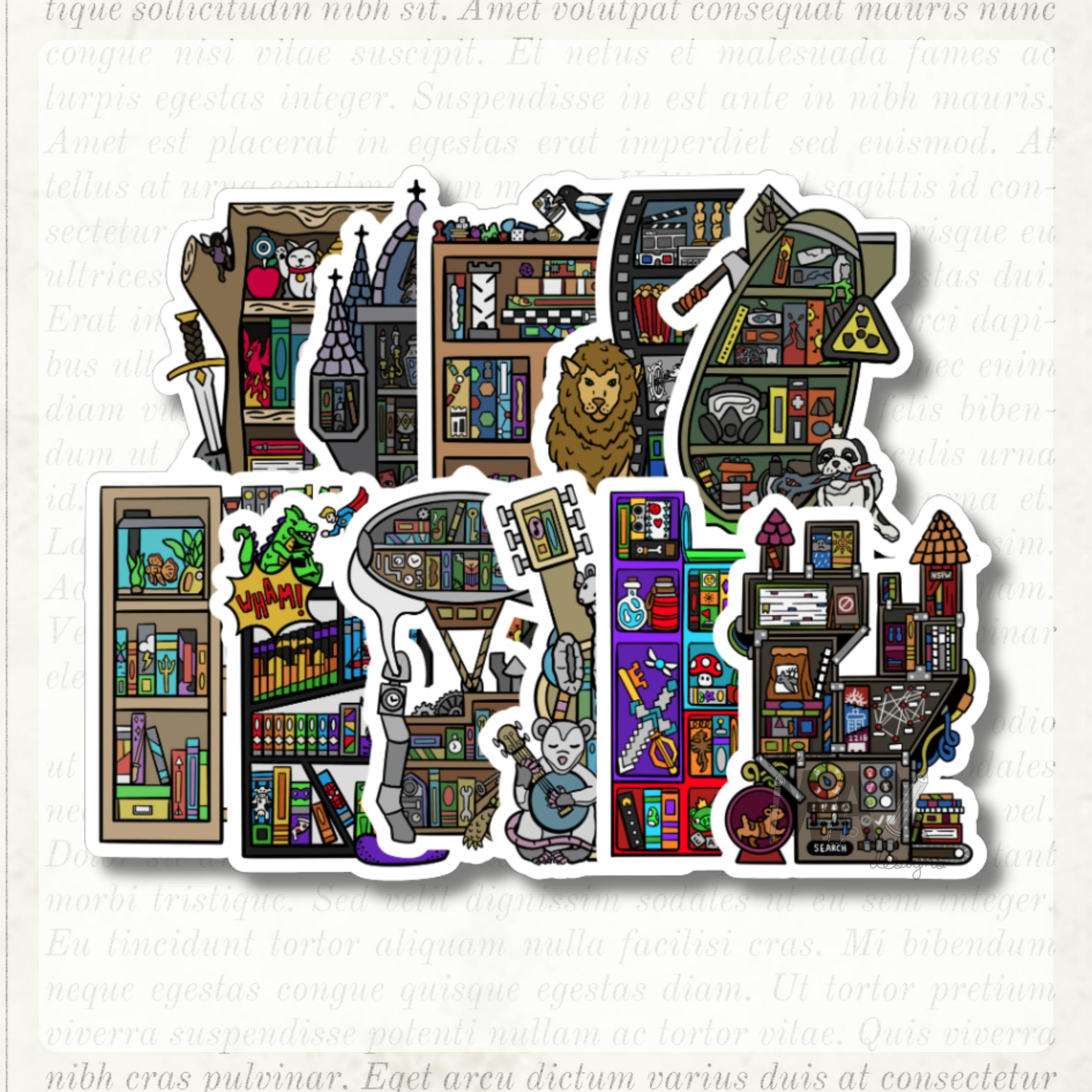 Bookcase Vinyl Sticker Set
