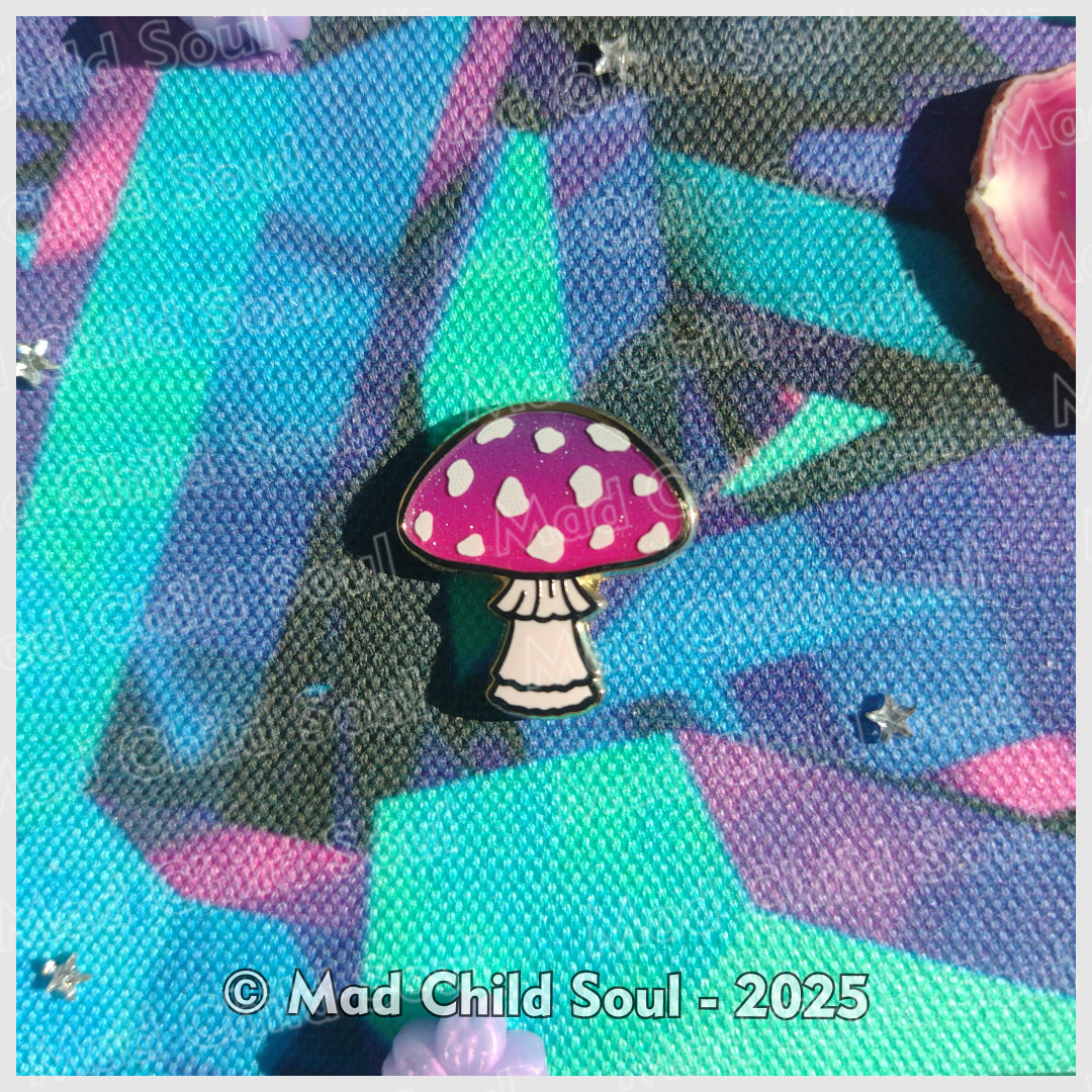 1x MINI PIN : Pink Mushroom