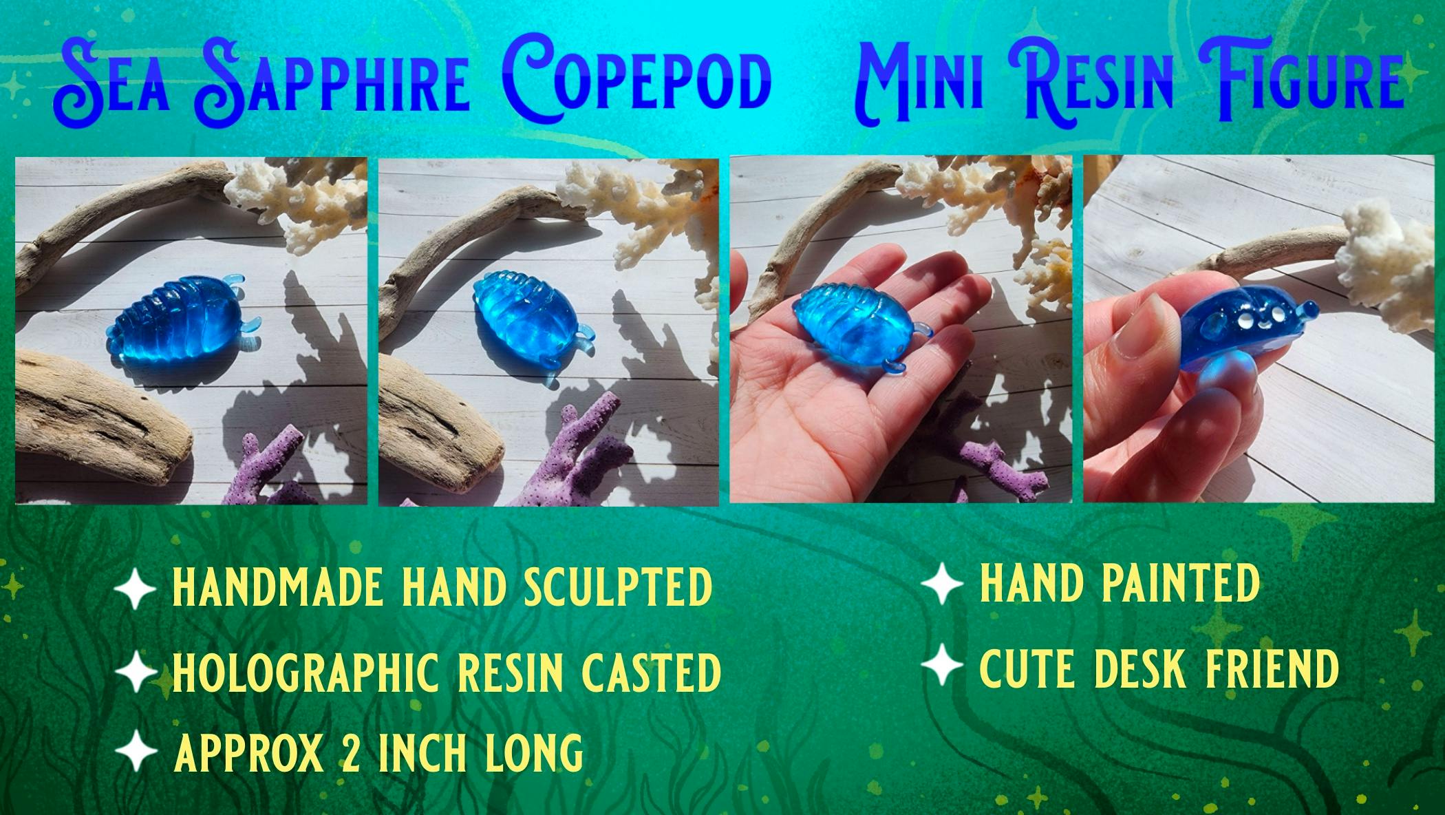 Sea Sapphire Copepod Resin Mini Figure