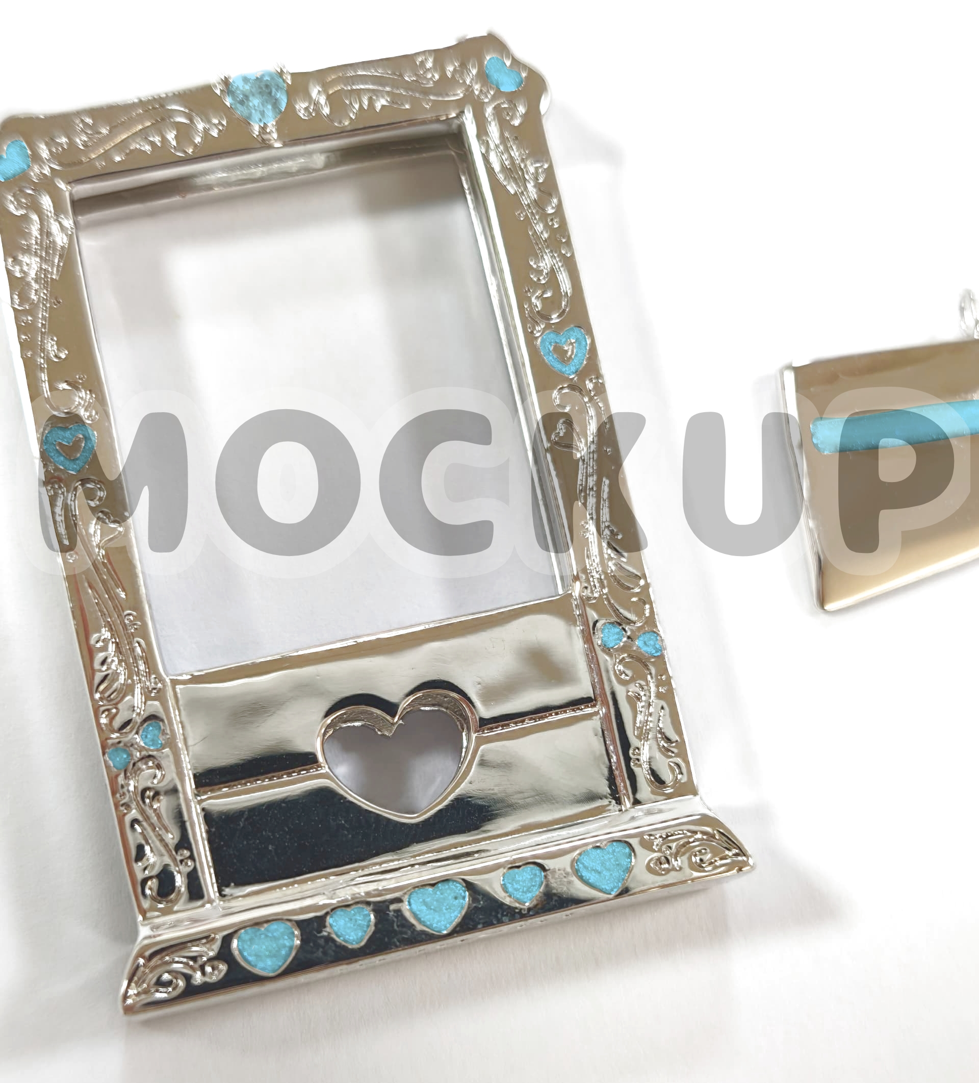 Silver + Light Blue enamel