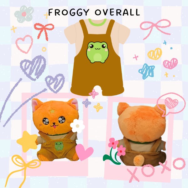 Frog Overrall for Cat Plushie
