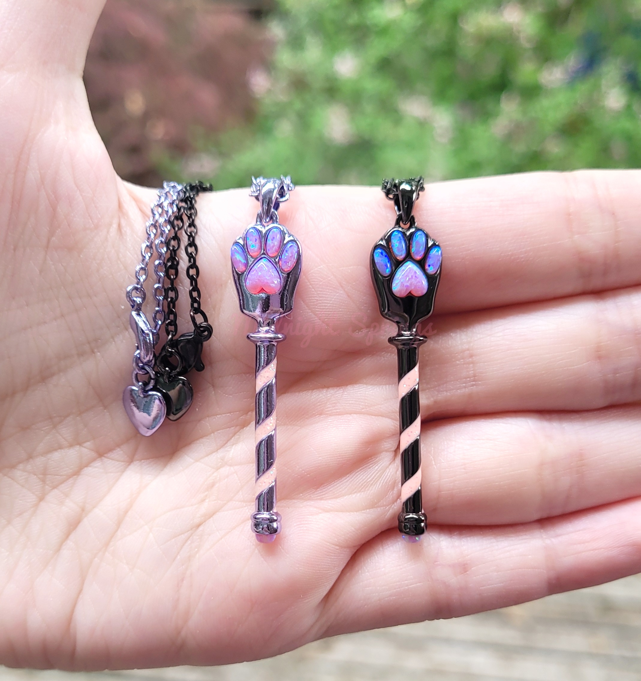 Cat Paw Pendant - Purple