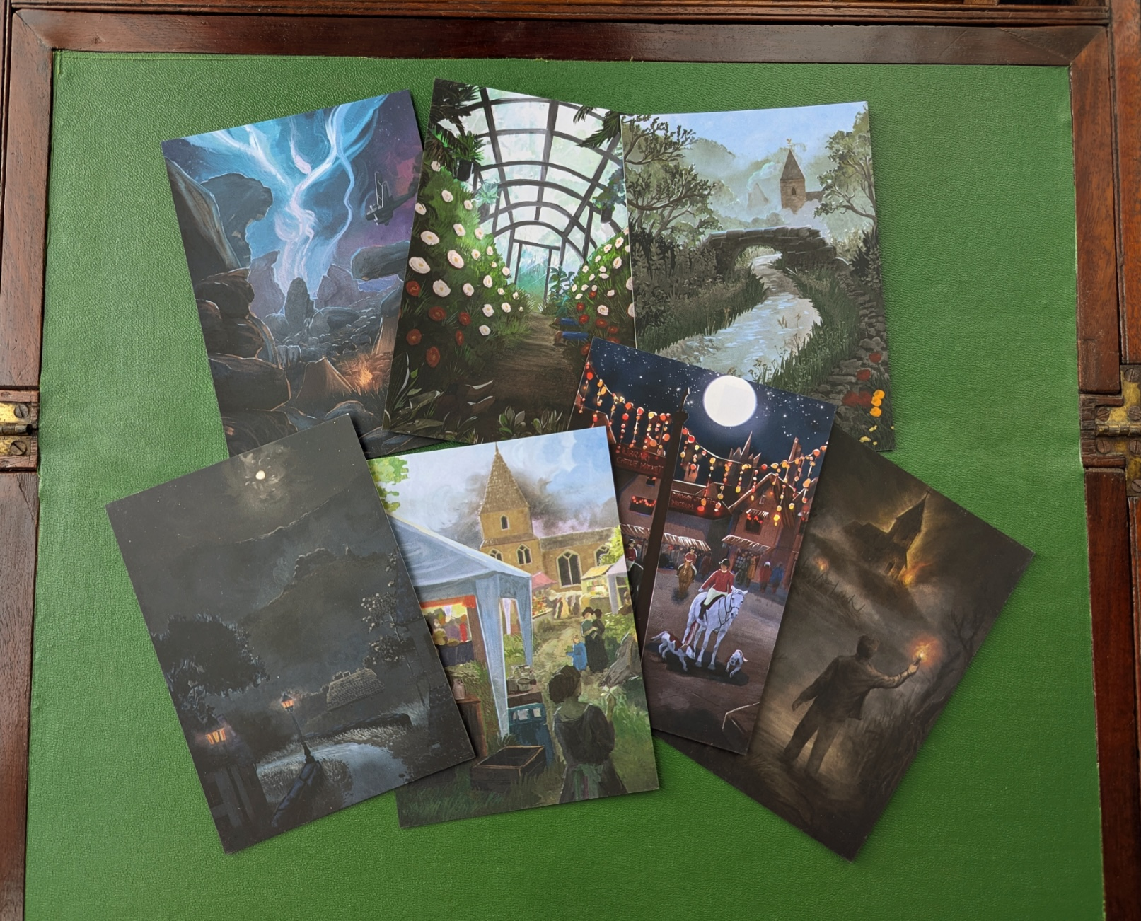 Darkened Hill & Dale - 7 Artwork Postcards (Scenes)