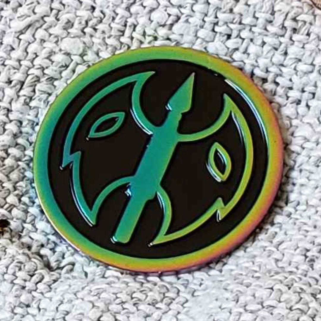 Rainbow Metal Battle-Axe Pin