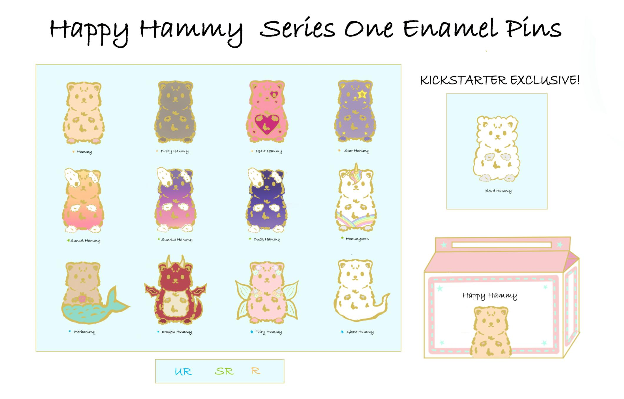 Happy Hammy: Series 1 Enamel Pins