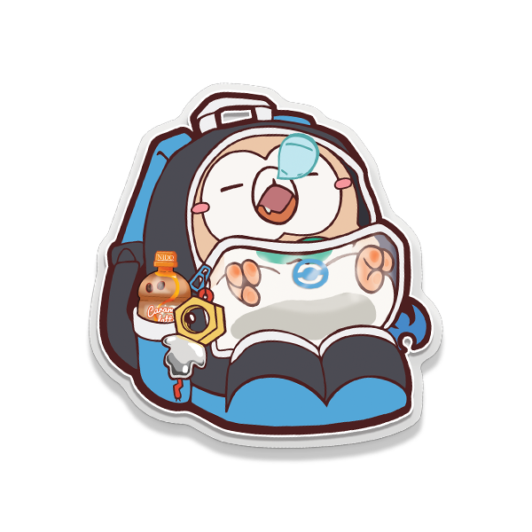 Sleeping backpack owl sticker