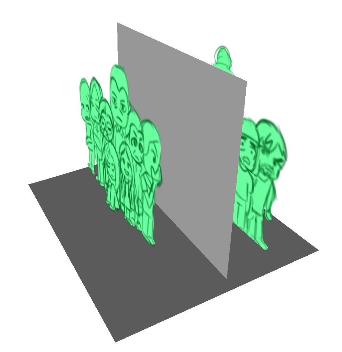 Glow for both. Designs together, scene between them