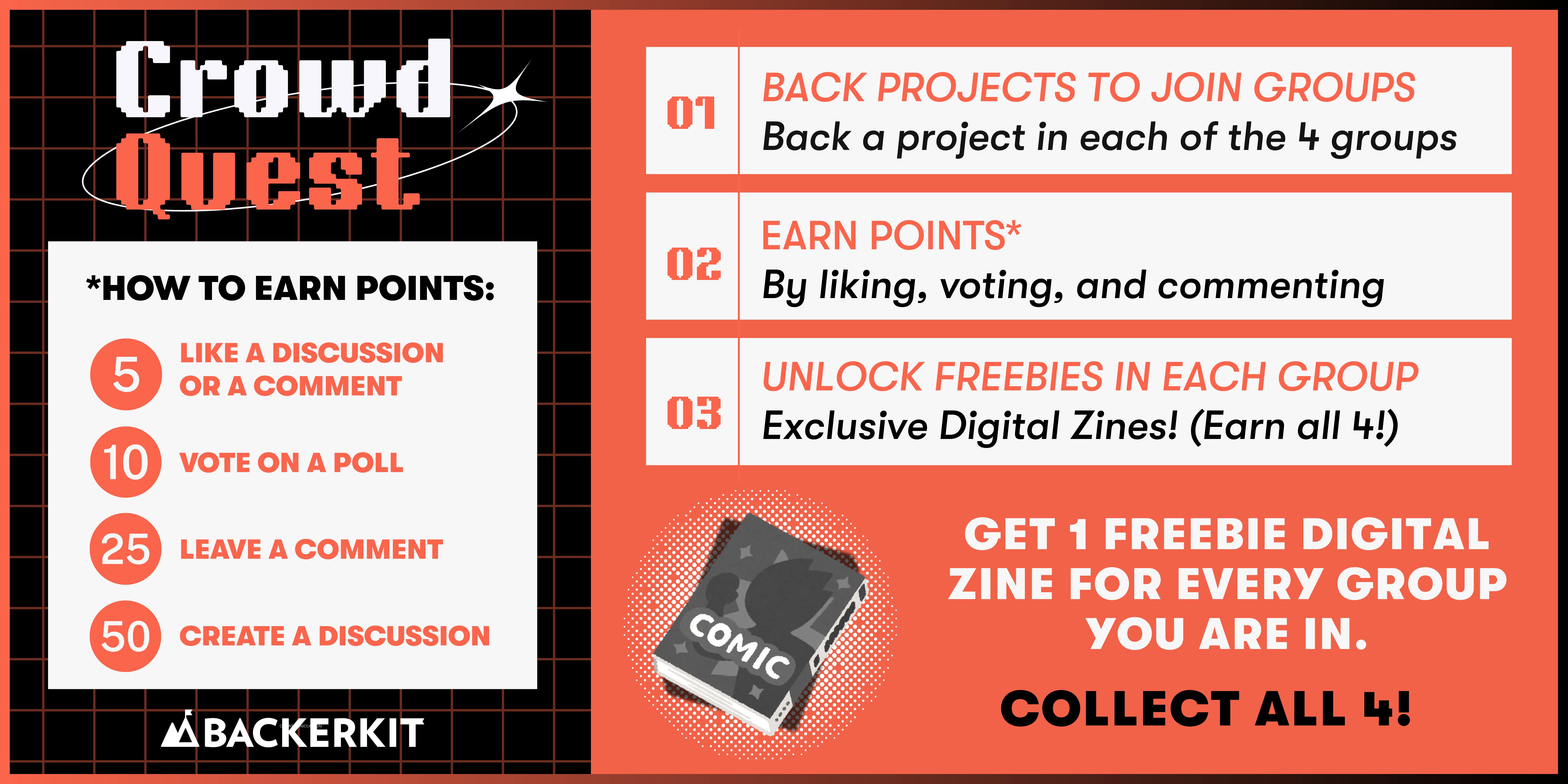 Crowd Quest - Get 1 Freebie Digital Zine for every group you are in. Collect All 4!