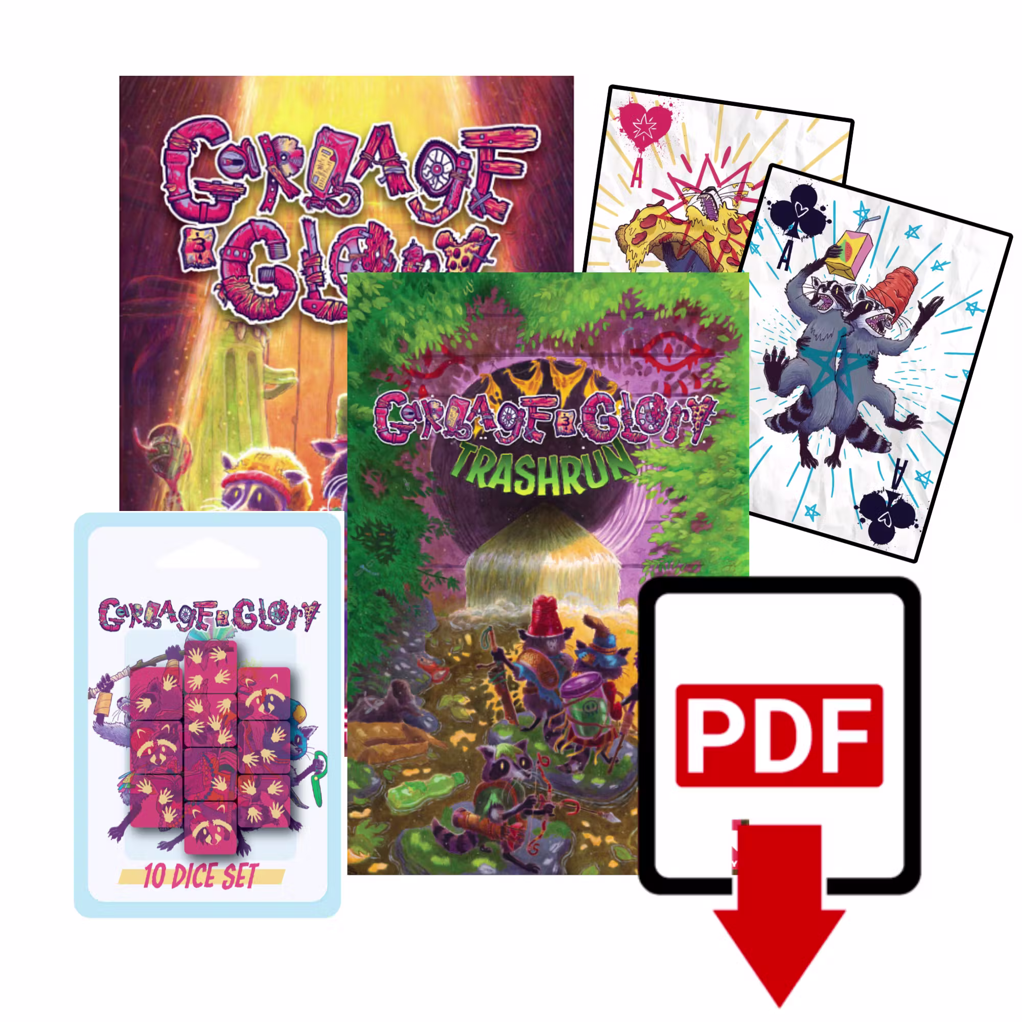 Garbage & Glory RPG, Cards, and Dice