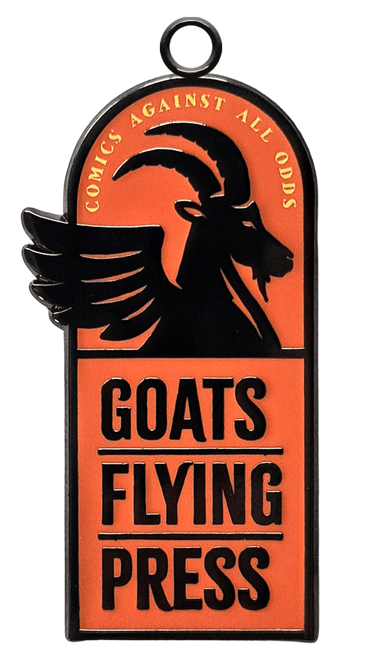 Goats Flying Press Enamel Keychain