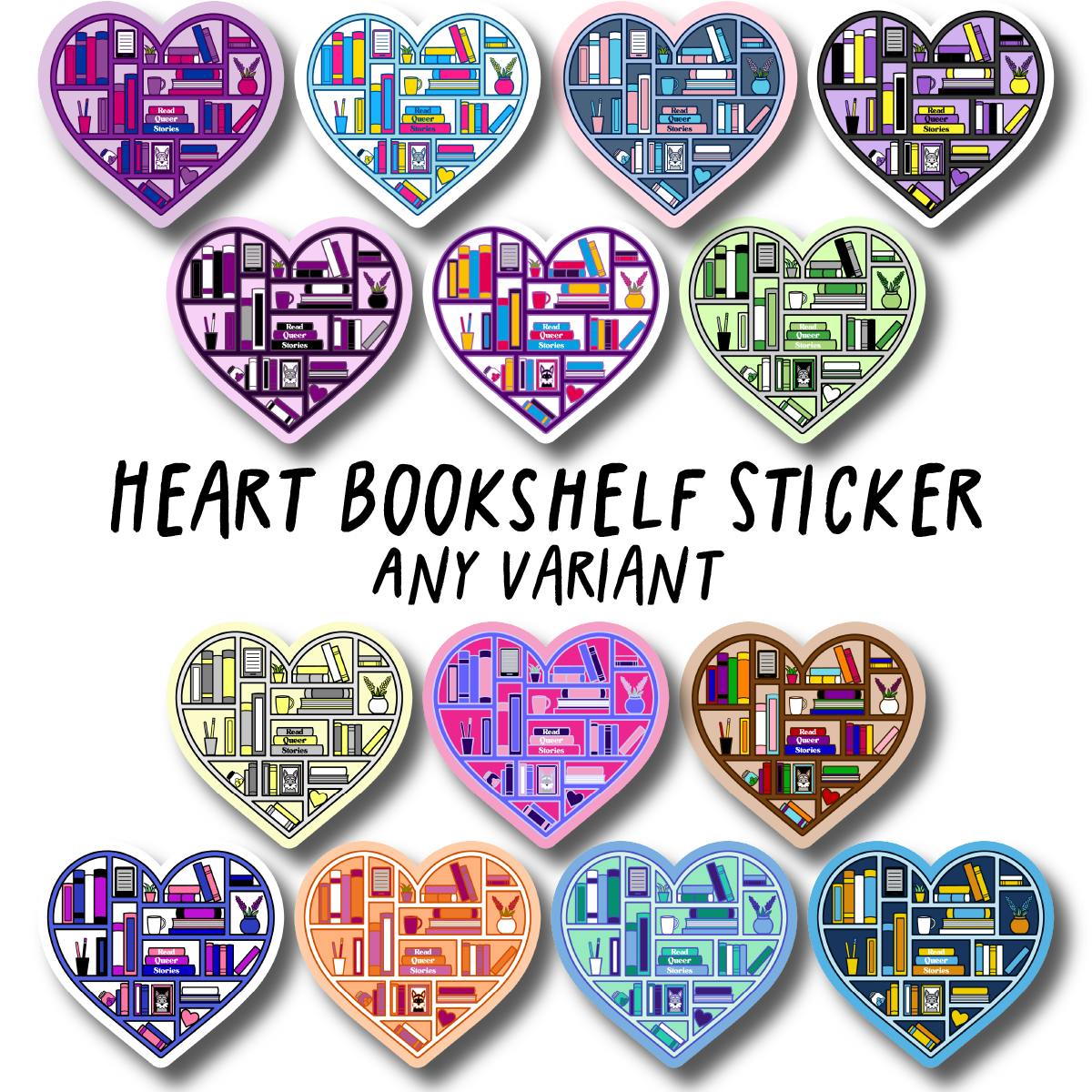 Heart Bookshelf Sticker - Any Variant