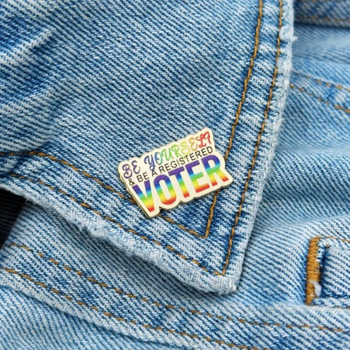 Be a Registered Voter Enamel Pin