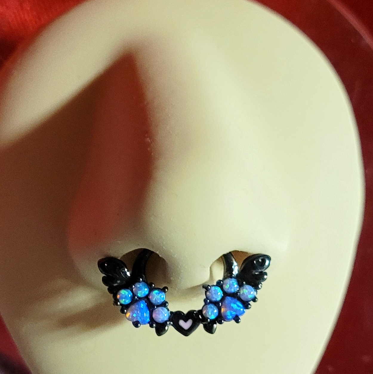 Cat Paws Septum Ring - 16G Black
