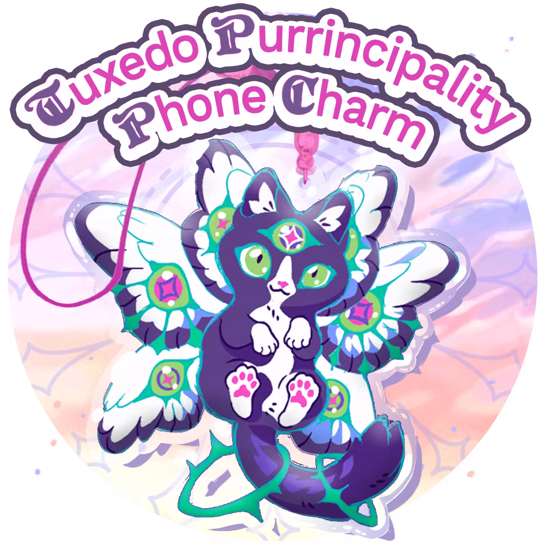 Tuxedo Purrincipality Phone Charm