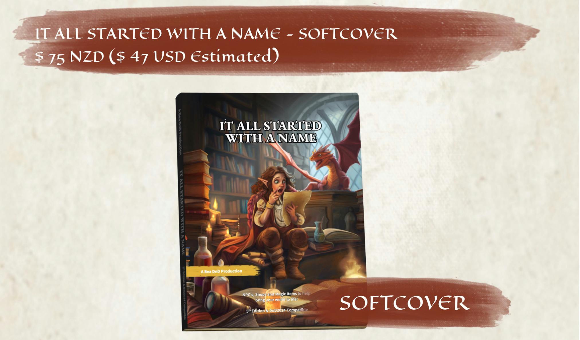 Extra Printed Soft Cover Copy of 'It All Started With A Name'