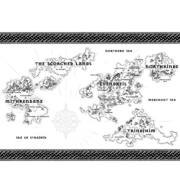 Signed, laminated map of the world. 