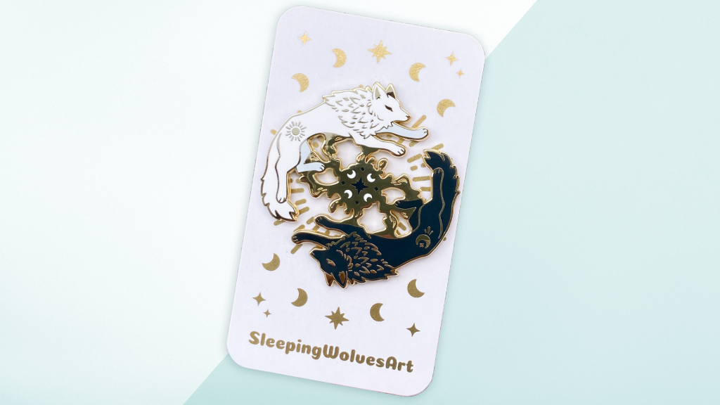Day & Night Wolves Cycle Pin