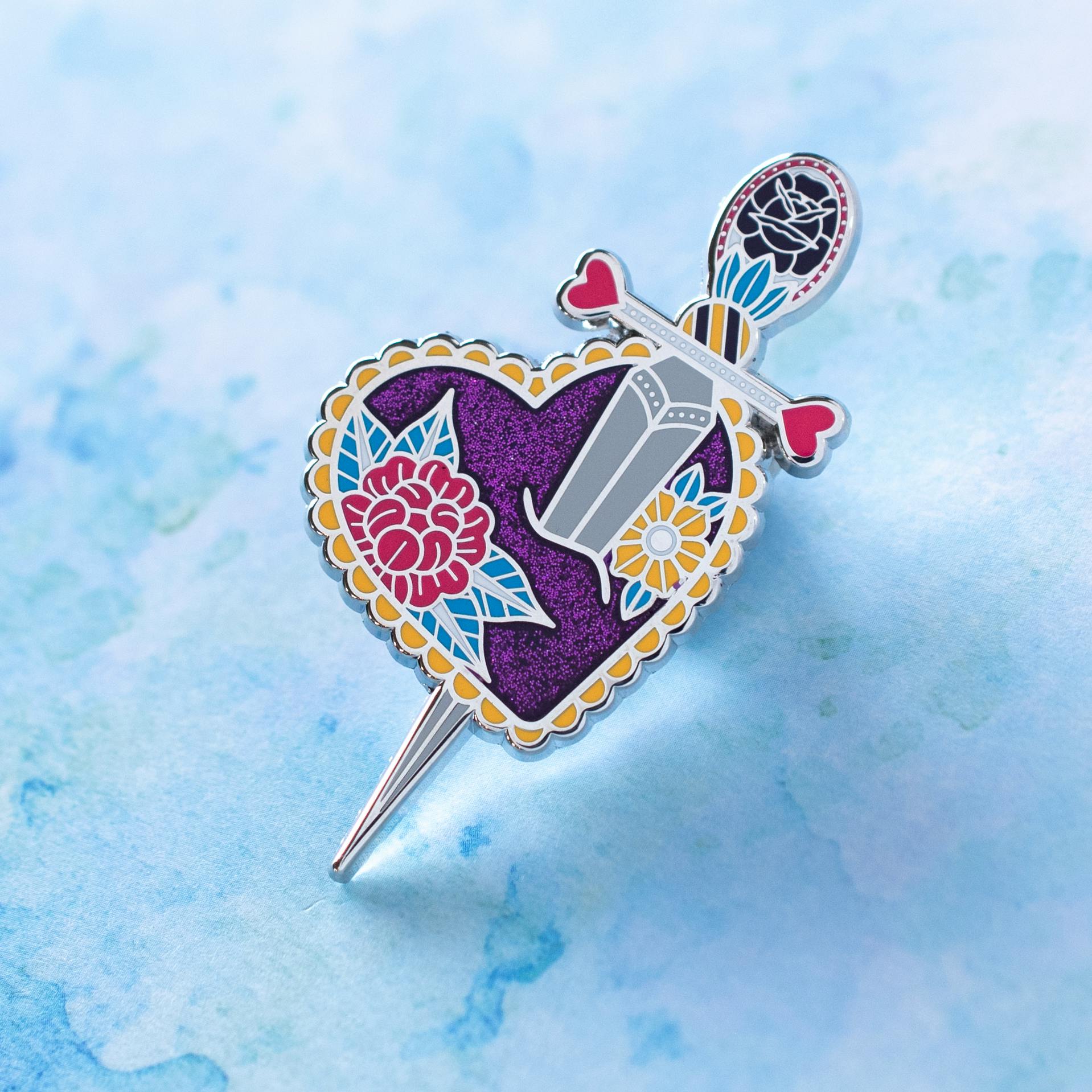 Heart and Dagger Pin - Polyamory