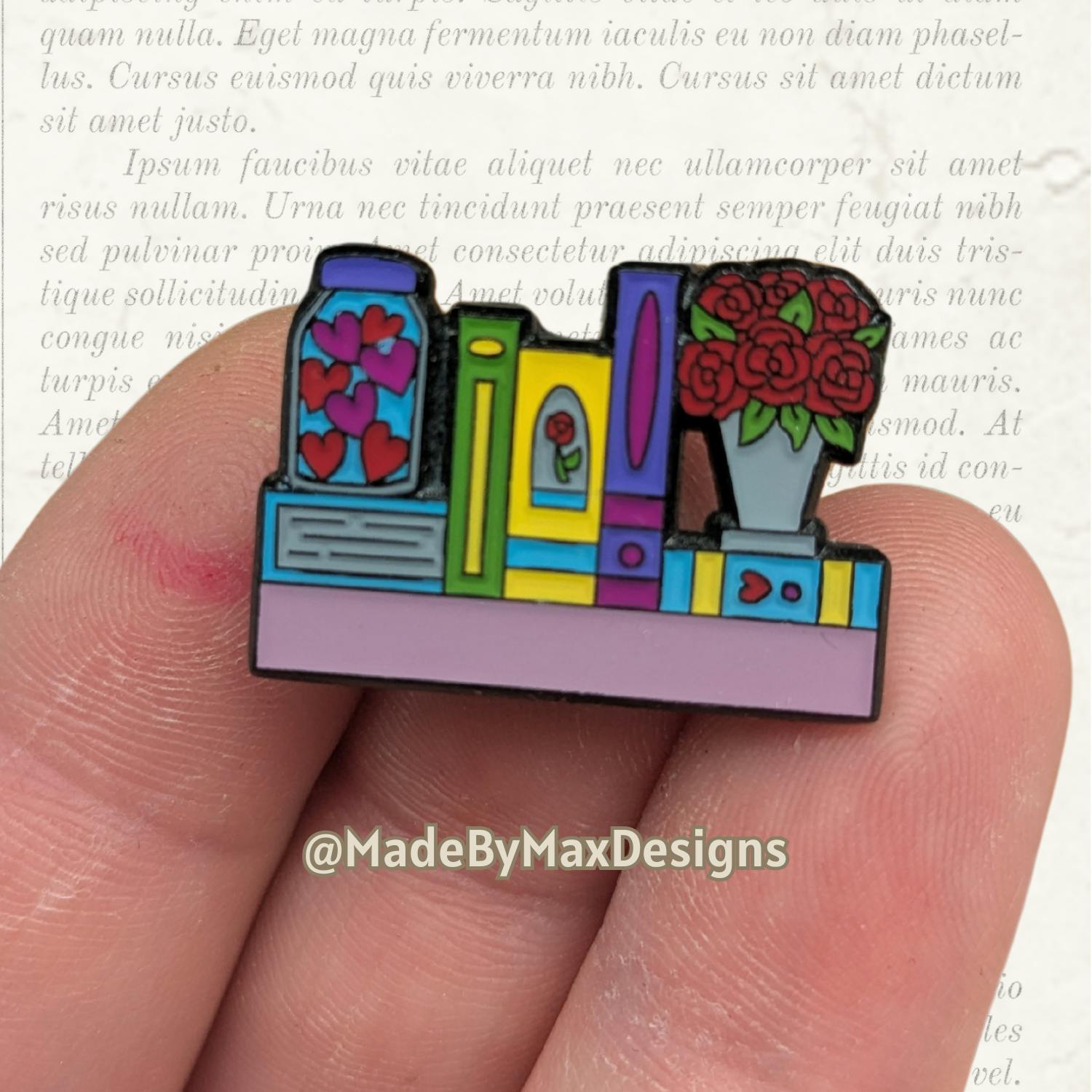 Romance Mini Bookshelf Pin