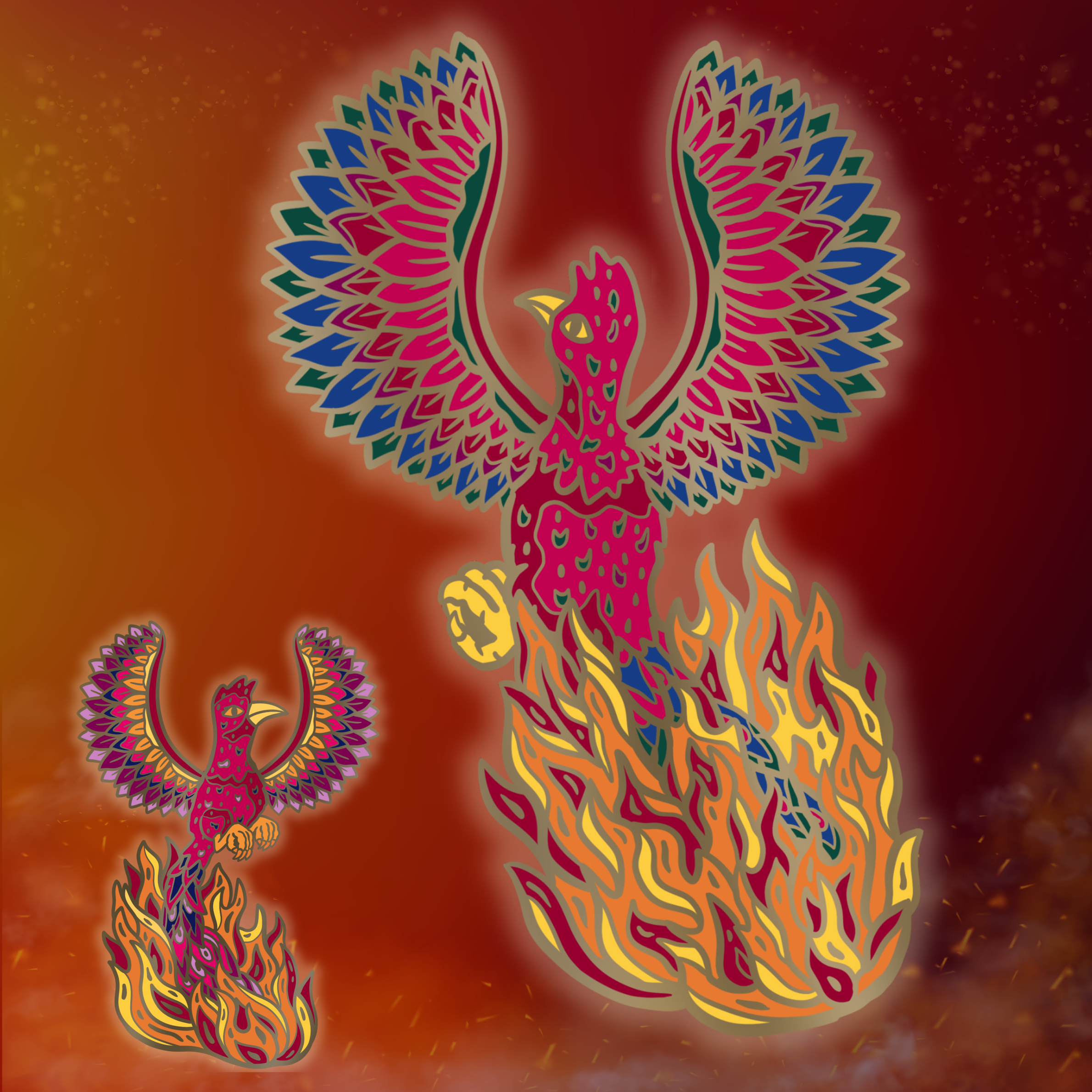 Single Phoenix Pin