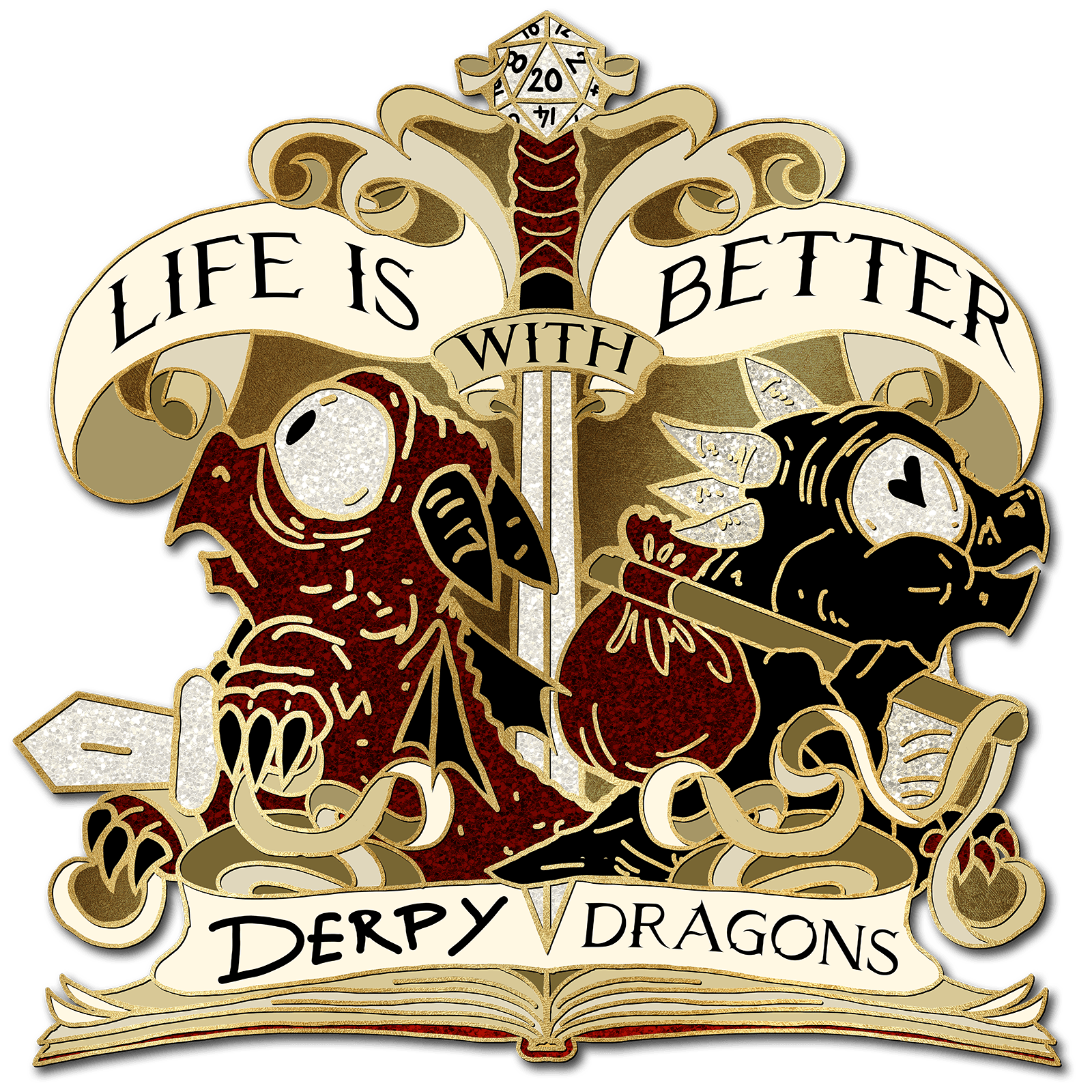 "Life is better with Derpy Dragons" pin LIMITED EDITION