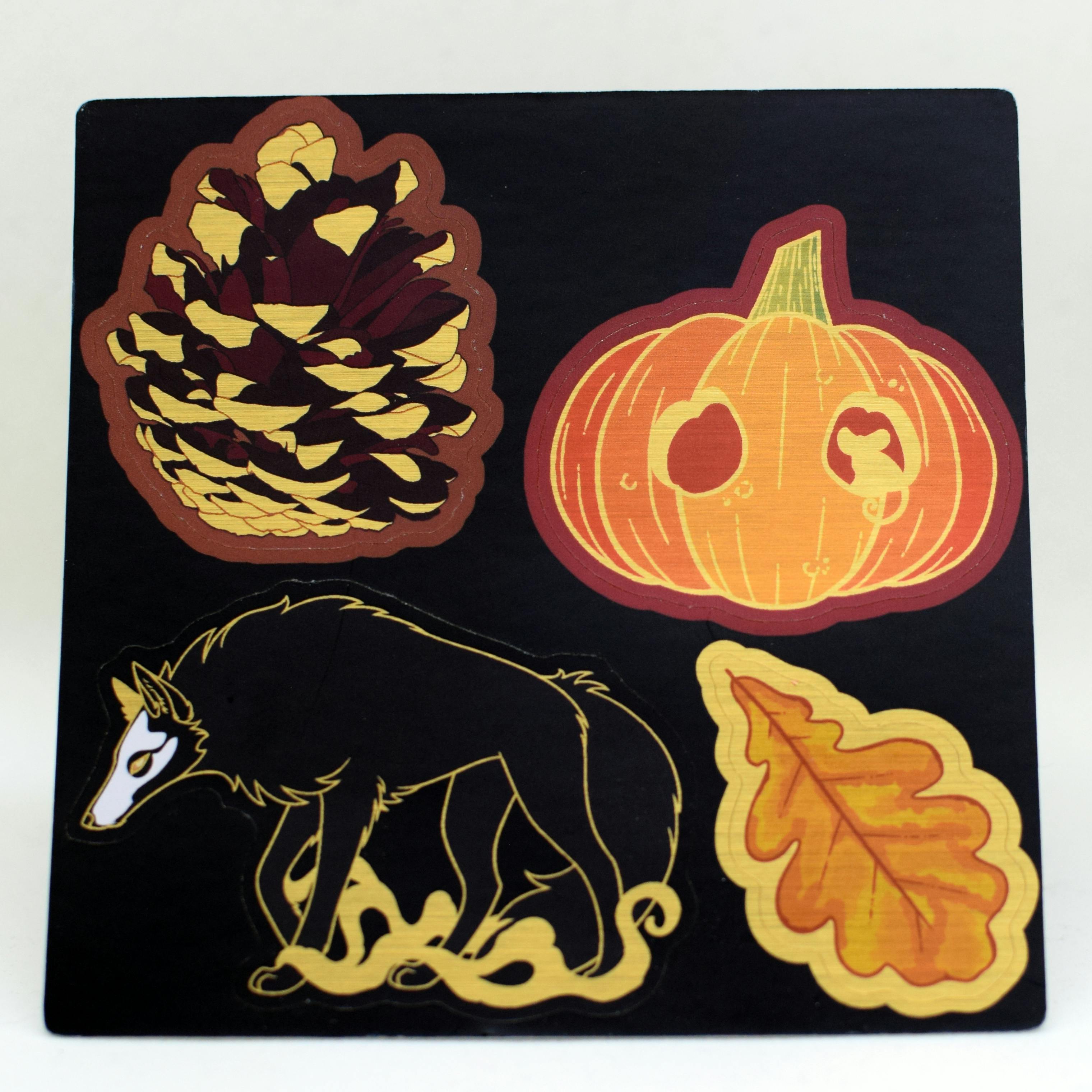 4x4" Brushed Gold Halloween Sticker Sheet