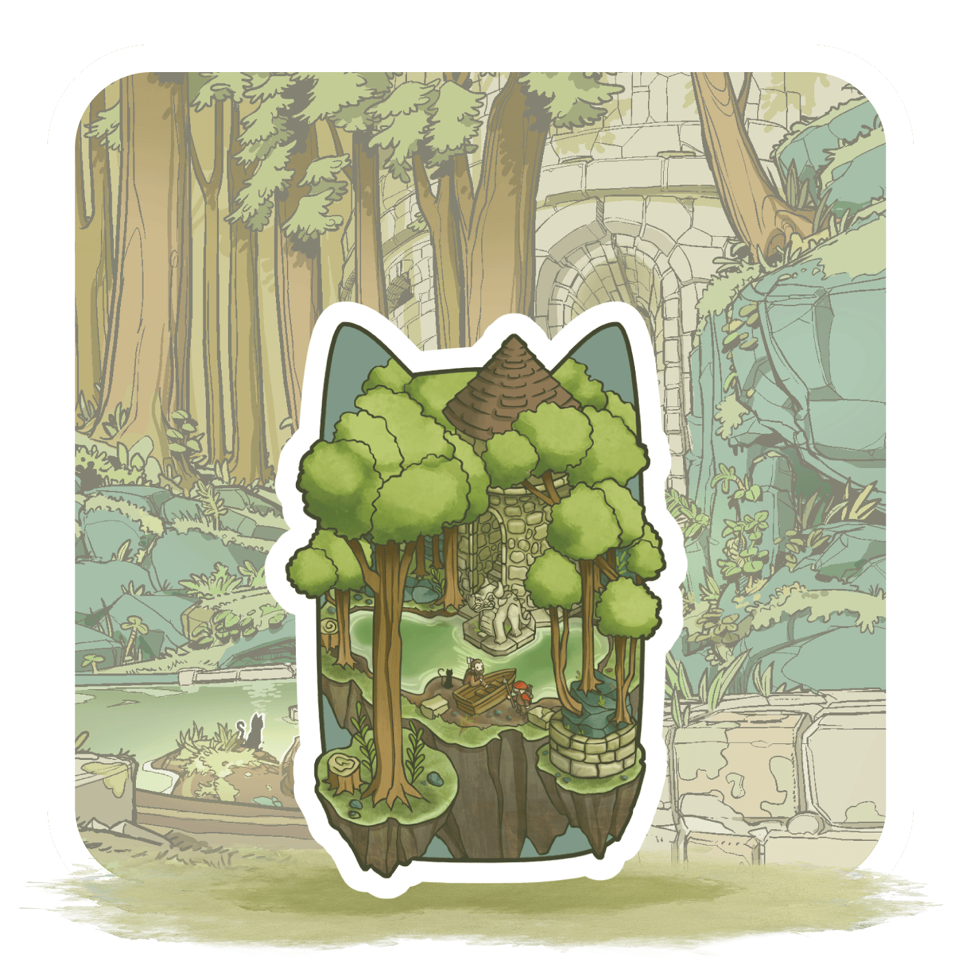 Verdant Harbor Realm Sticker