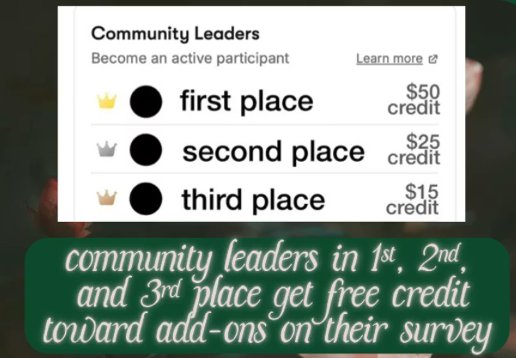 Be a community leader: Win a $50, $25 or $15 credit for this project