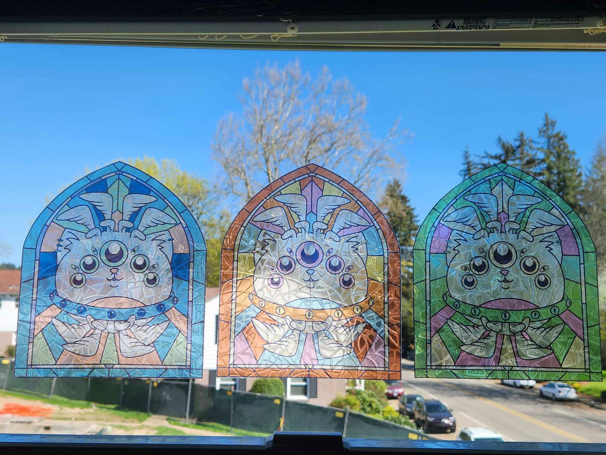 Stained glass style window cling - 4"