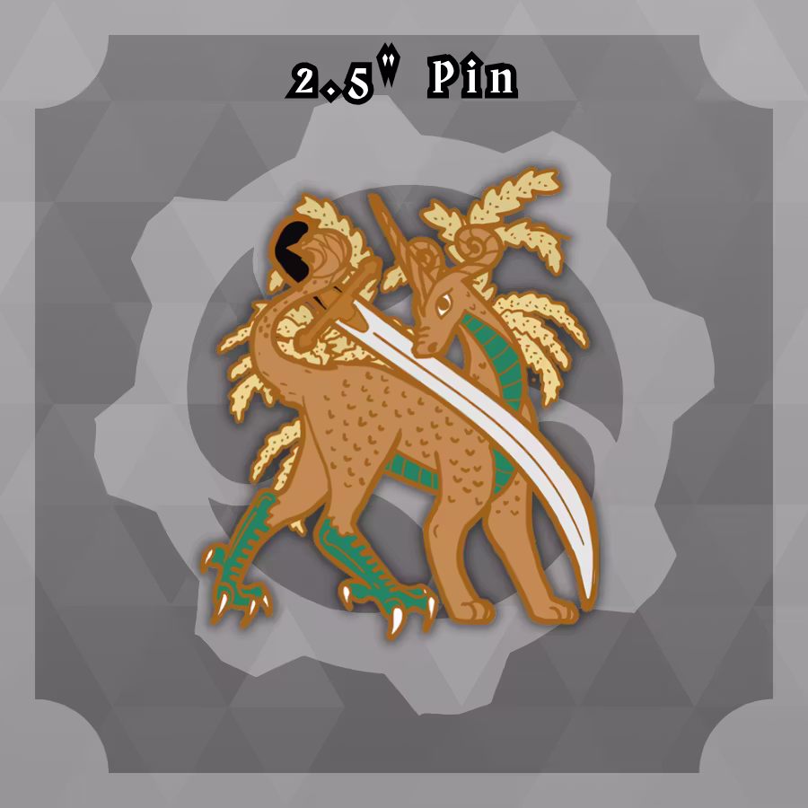 Blades Beasts and Blooms: 2.5in Mesopotamia Pin