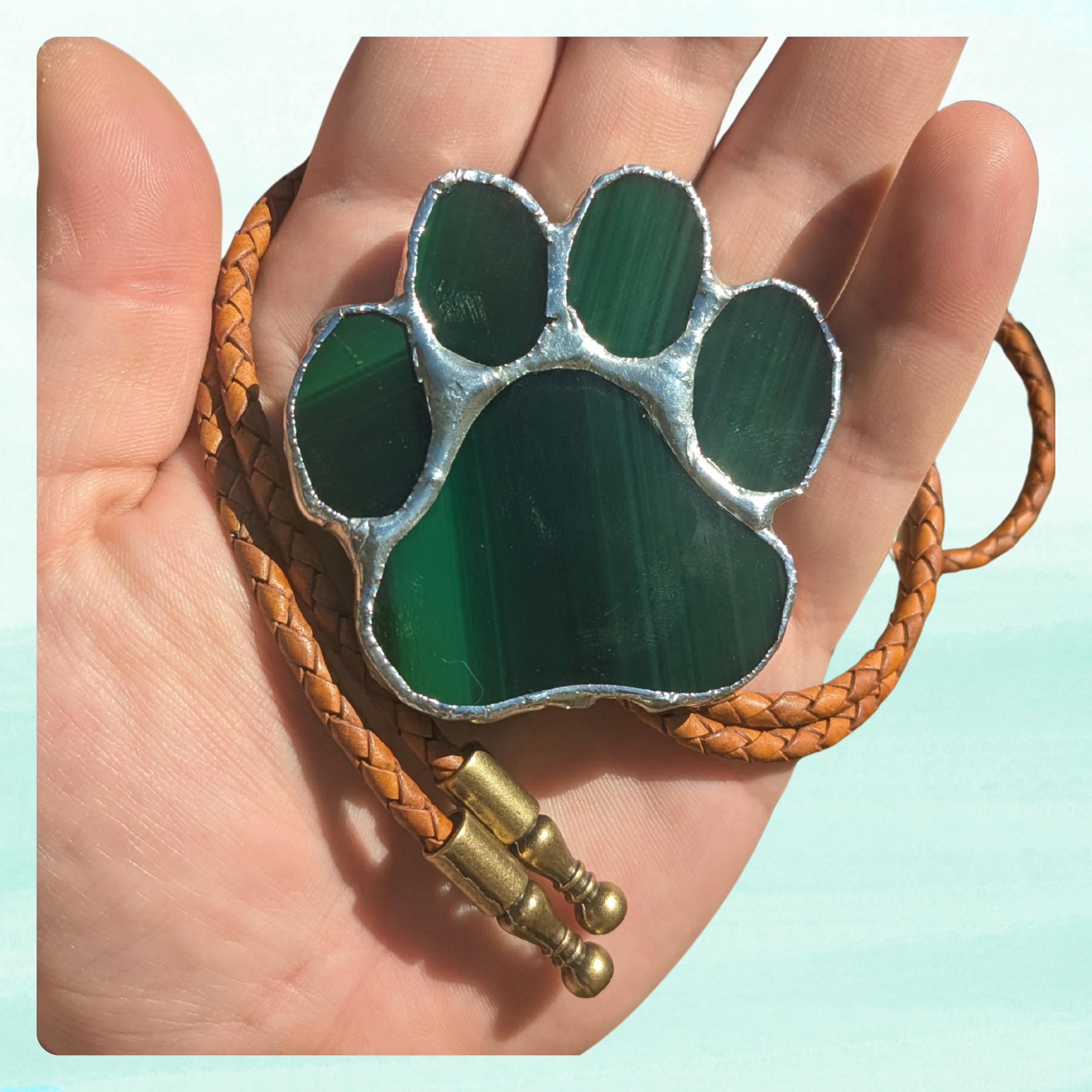 Green Paw Bolo Tie