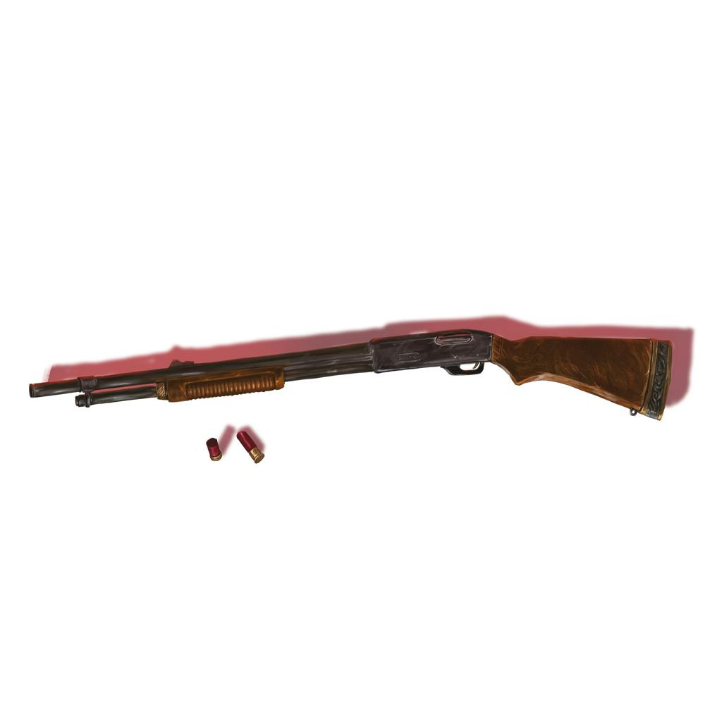 Shotgun, lighter, medicinal plants