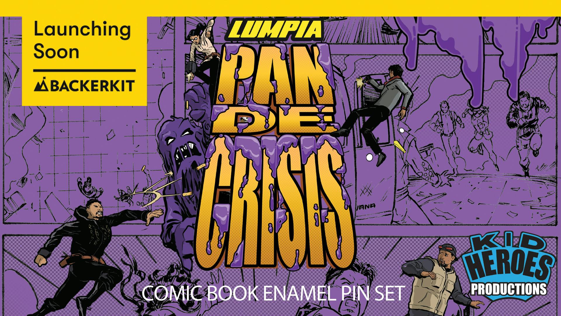 LUMPIA: PAN DE CRISIS Comic Book Enamel Pin Set!