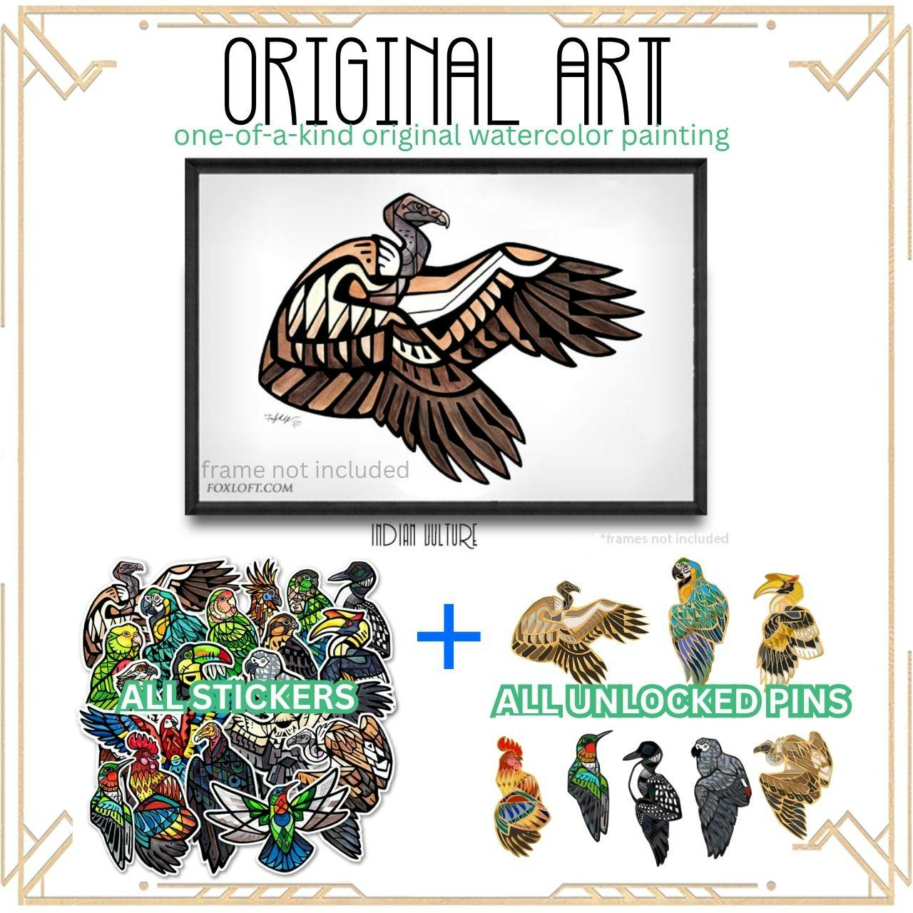 ★ Original Art: Indian Griffon Vulture ★