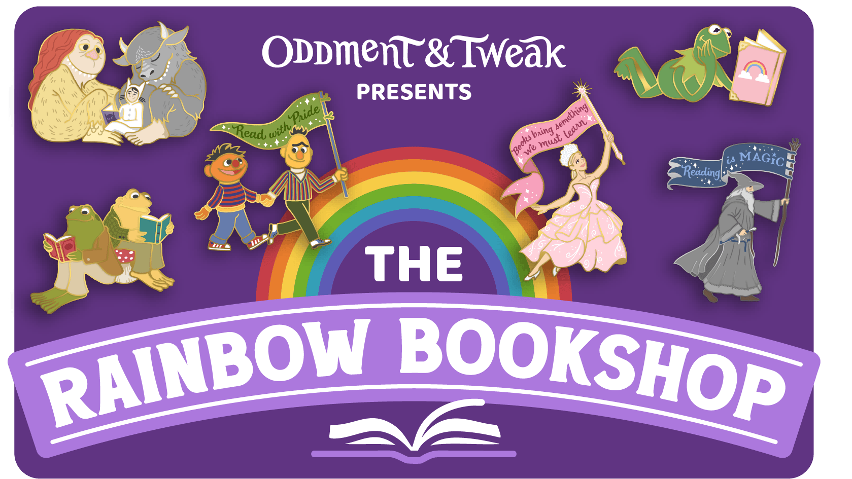 The Rainbow Bookshop Enamel Pins