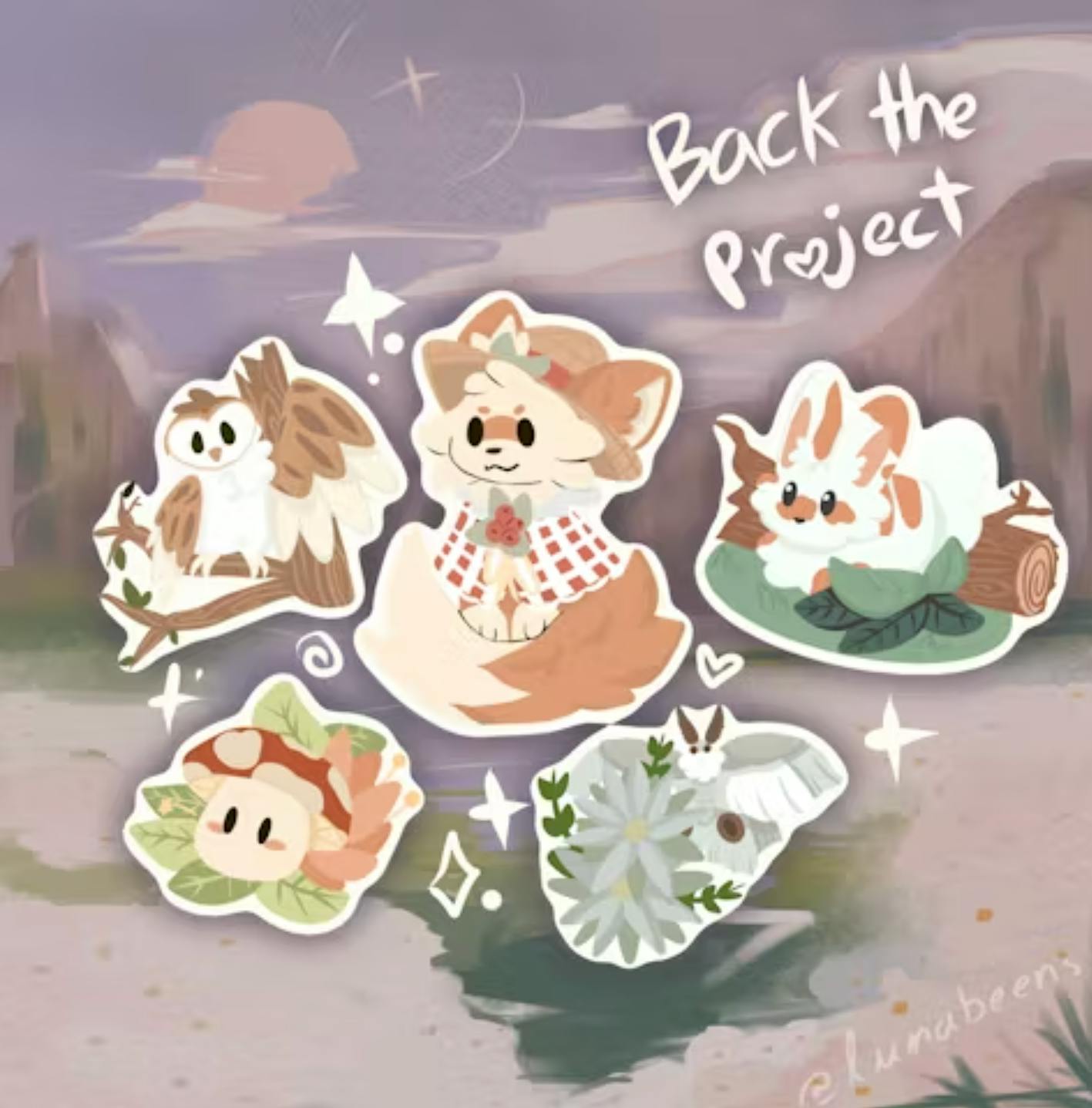 cottagecore critters enamel pin