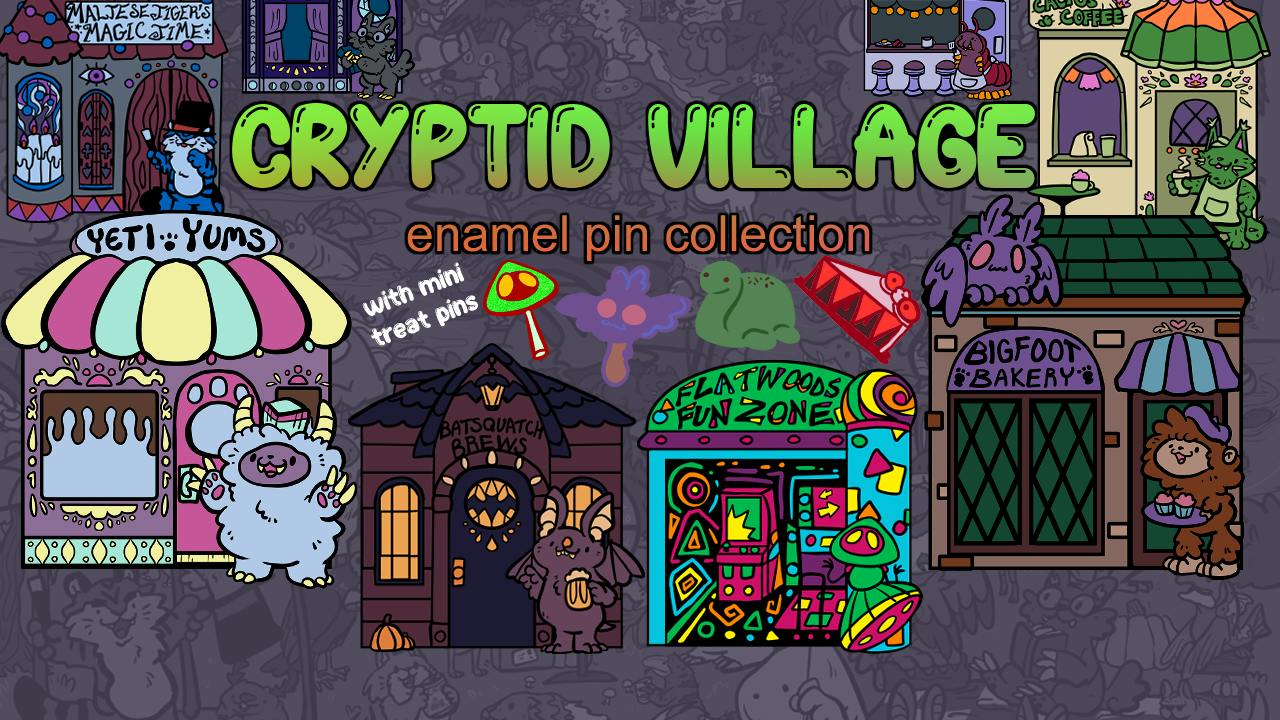 Cryptid Village pins