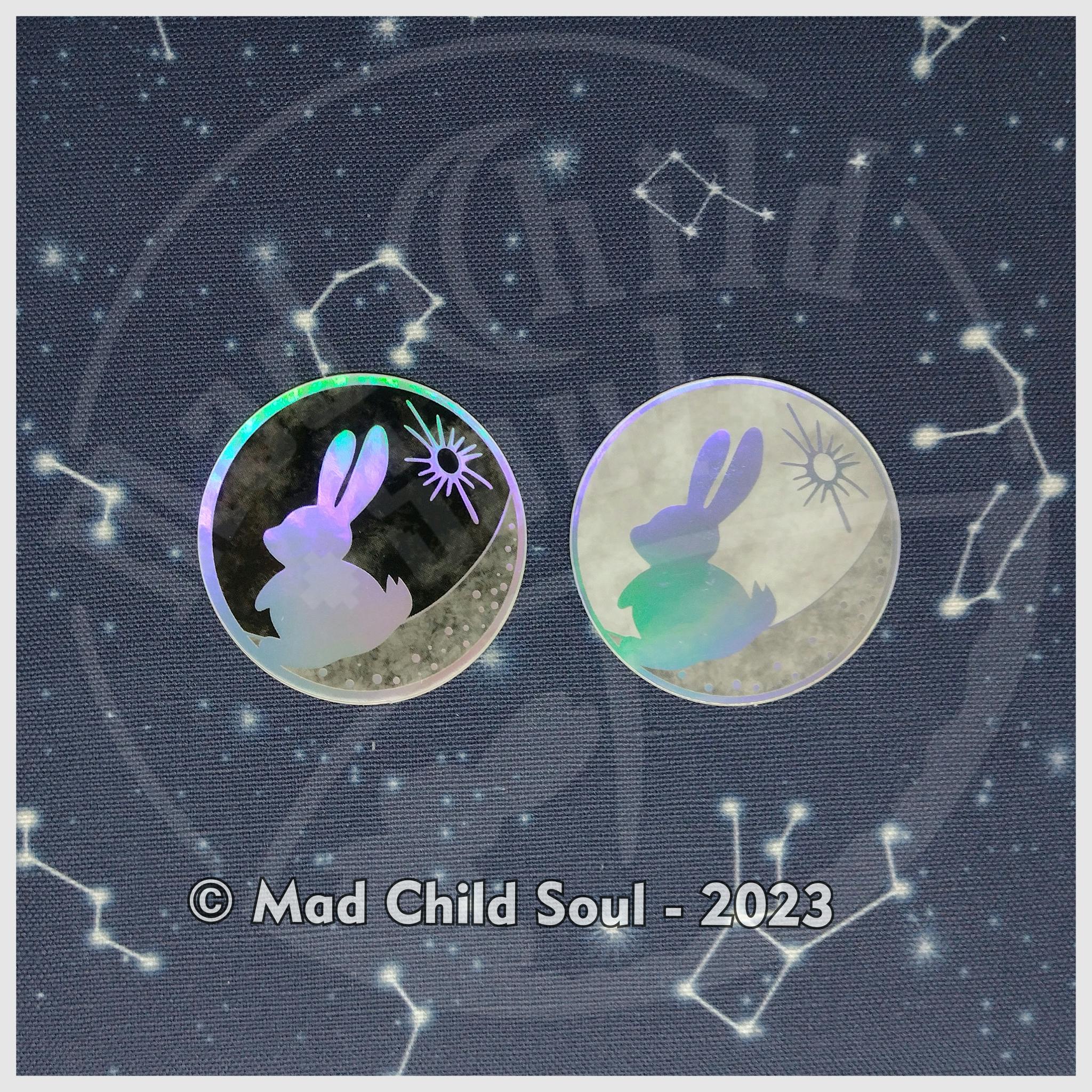 1x STICKER : White Bunny Moon 