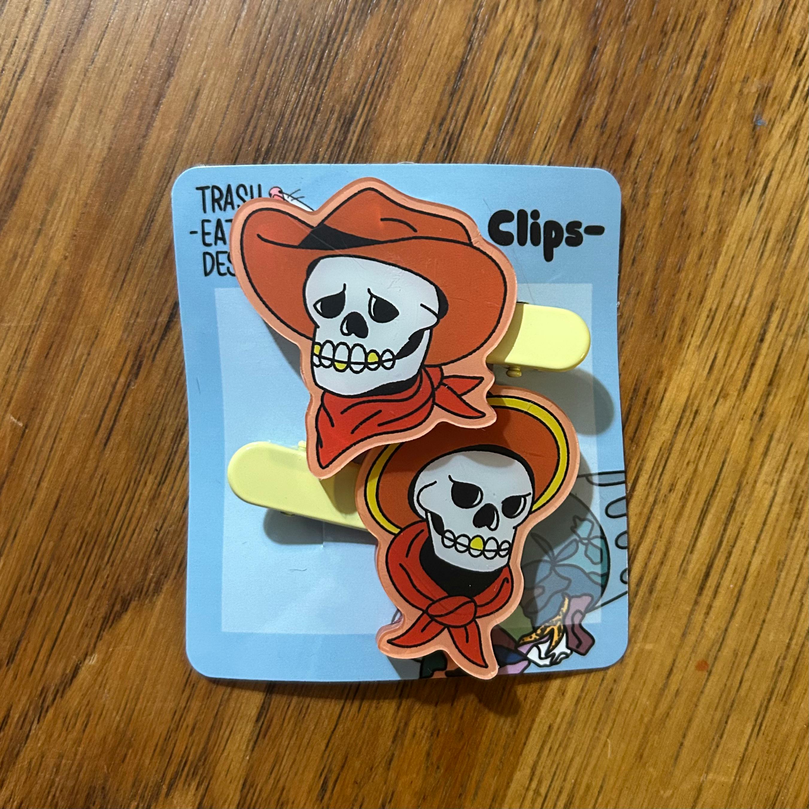 Hair Clip Set: Western Skeleton