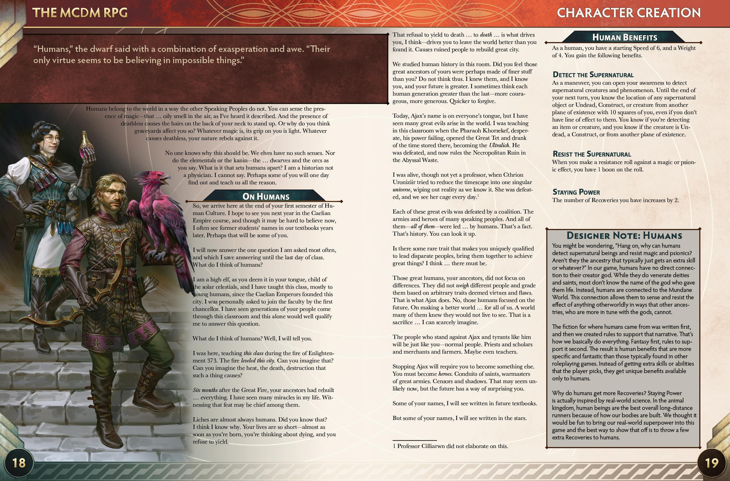 The MCDM RPG: Draw Steel Project Update: Human Update - BackerKit