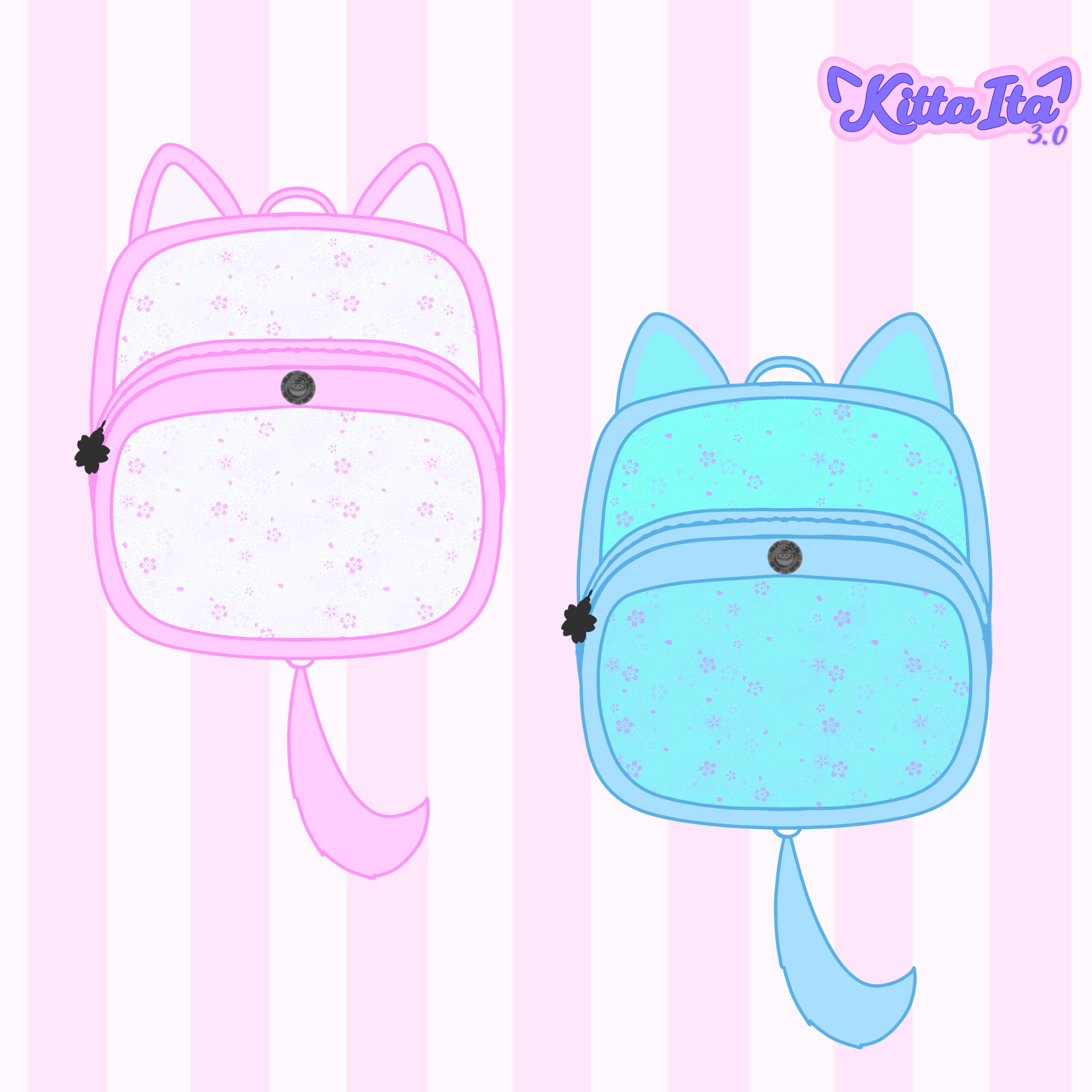 PINK & BLUE CHIBI KITTA ITA