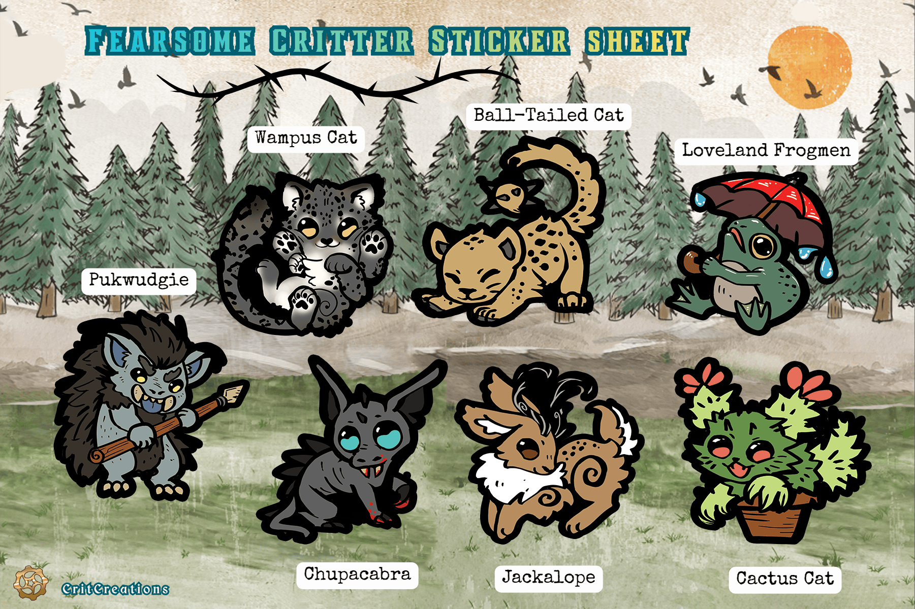 Sticker Sheet: Critters